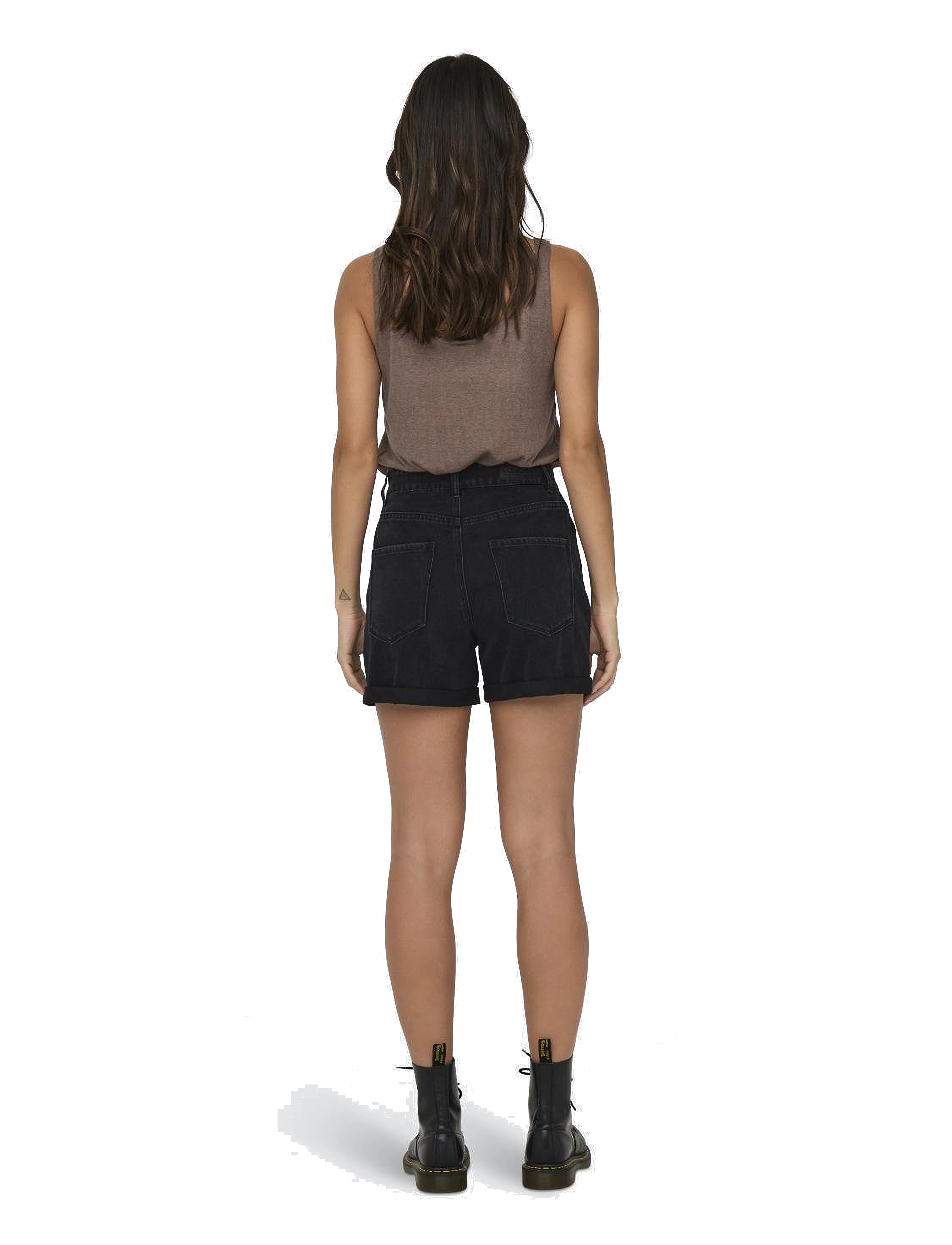 ONLY - ONLVEGA HW MOM DNM SHORTS NOOS - jorts - black denim - 3