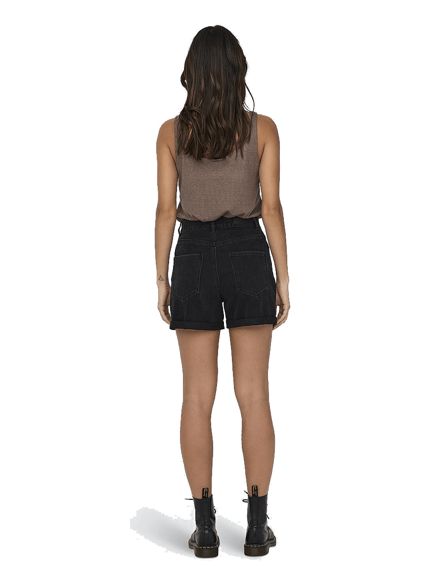 ONLY - ONLVEGA HW MOM DNM SHORTS NOOS - jeansshorts - black denim - 3
