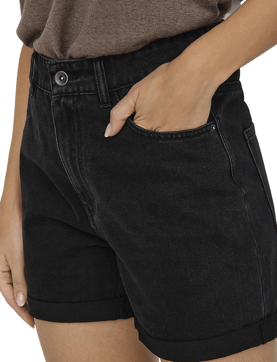 ONLY - ONLVEGA HW MOM DNM SHORTS NOOS - jeansshorts - black denim - 4