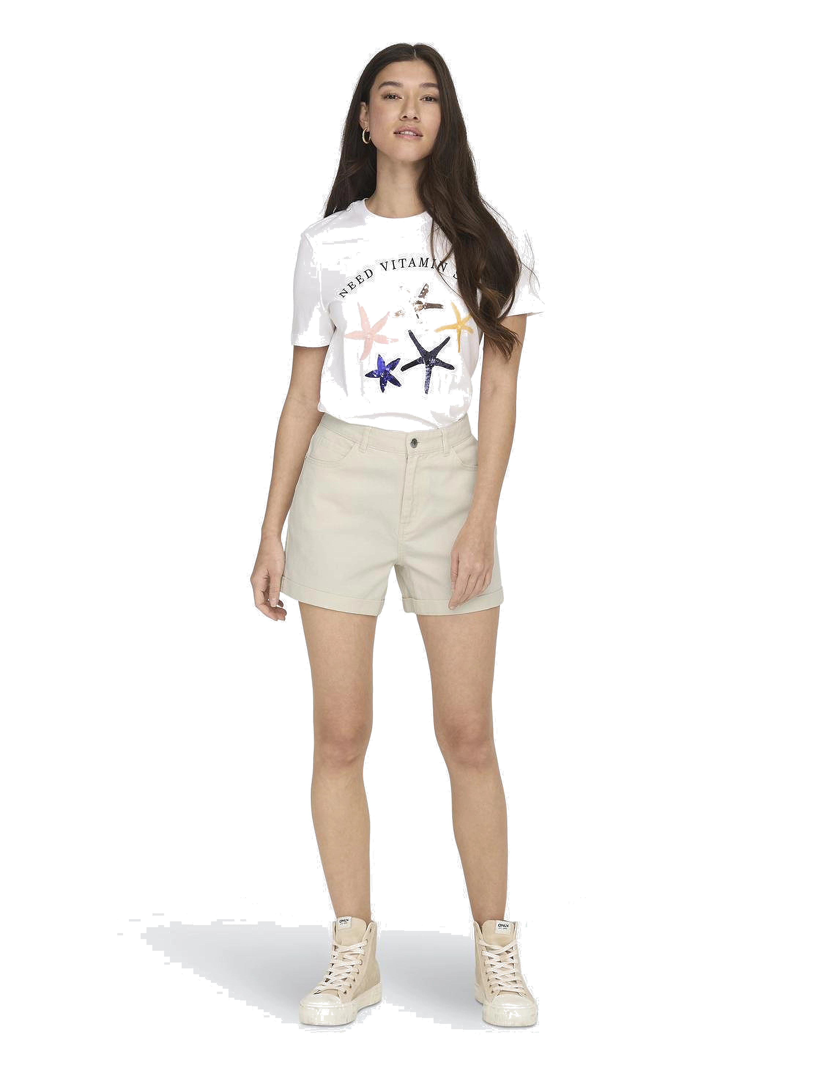 ONLY - ONLVEGA HW MOM DNM SHORTS NOOS - džinsa šorti - ecru - 4