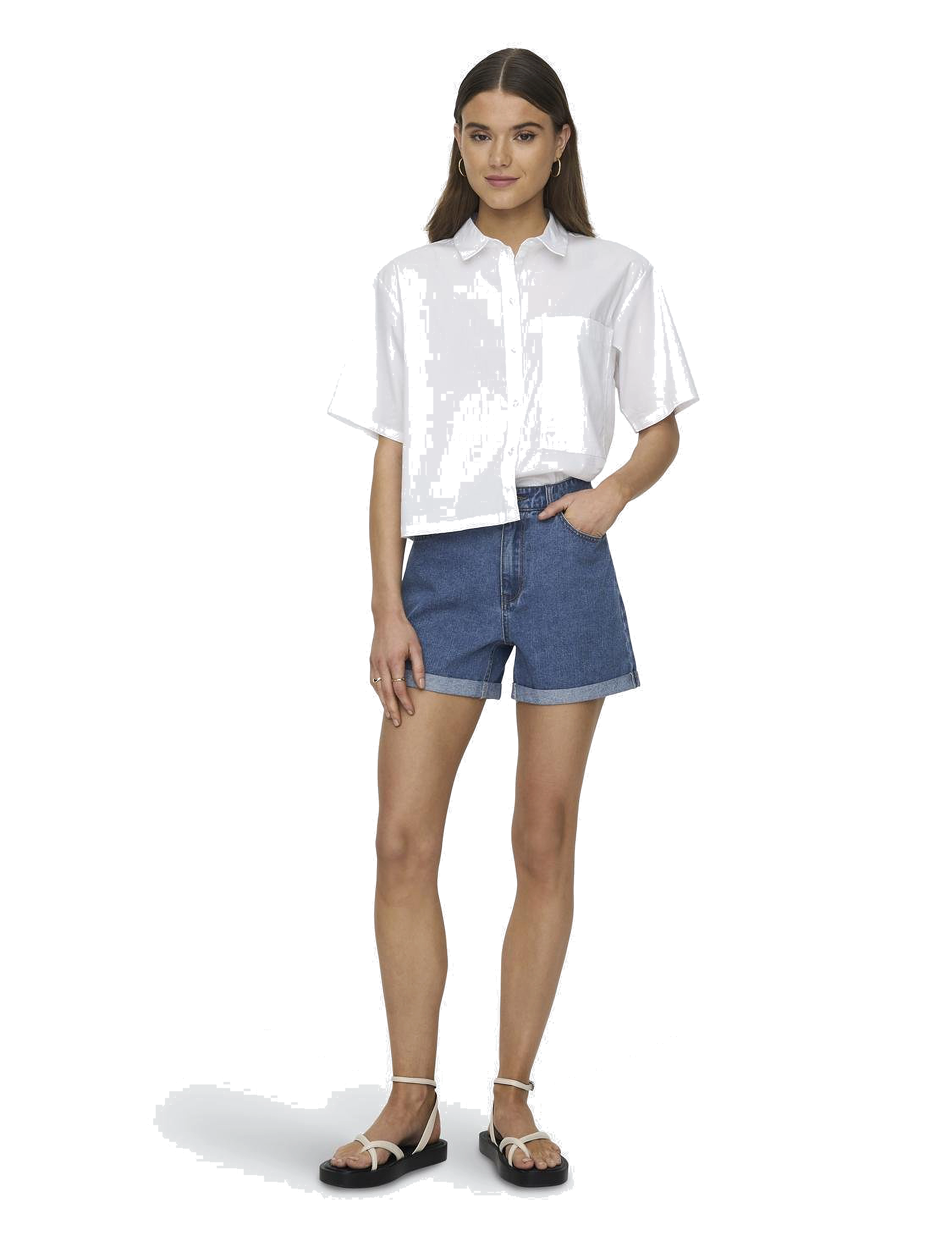 ONLY - ONLVEGA HW MOM DNM SHORTS NOOS - jorts - medium blue denim - 4