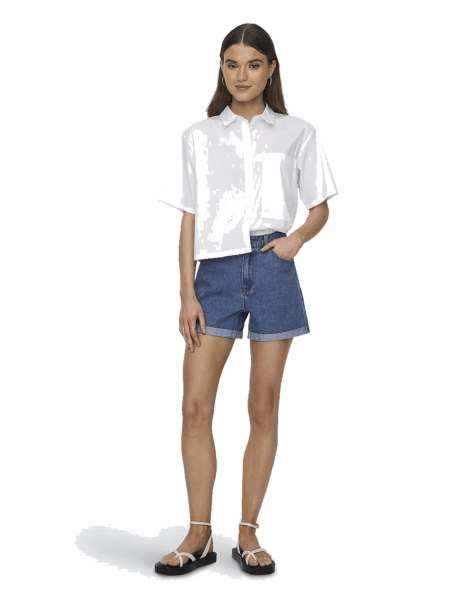 ONLY - ONLVEGA HW MOM DNM SHORTS NOOS - jeansshorts - medium blue denim - 4