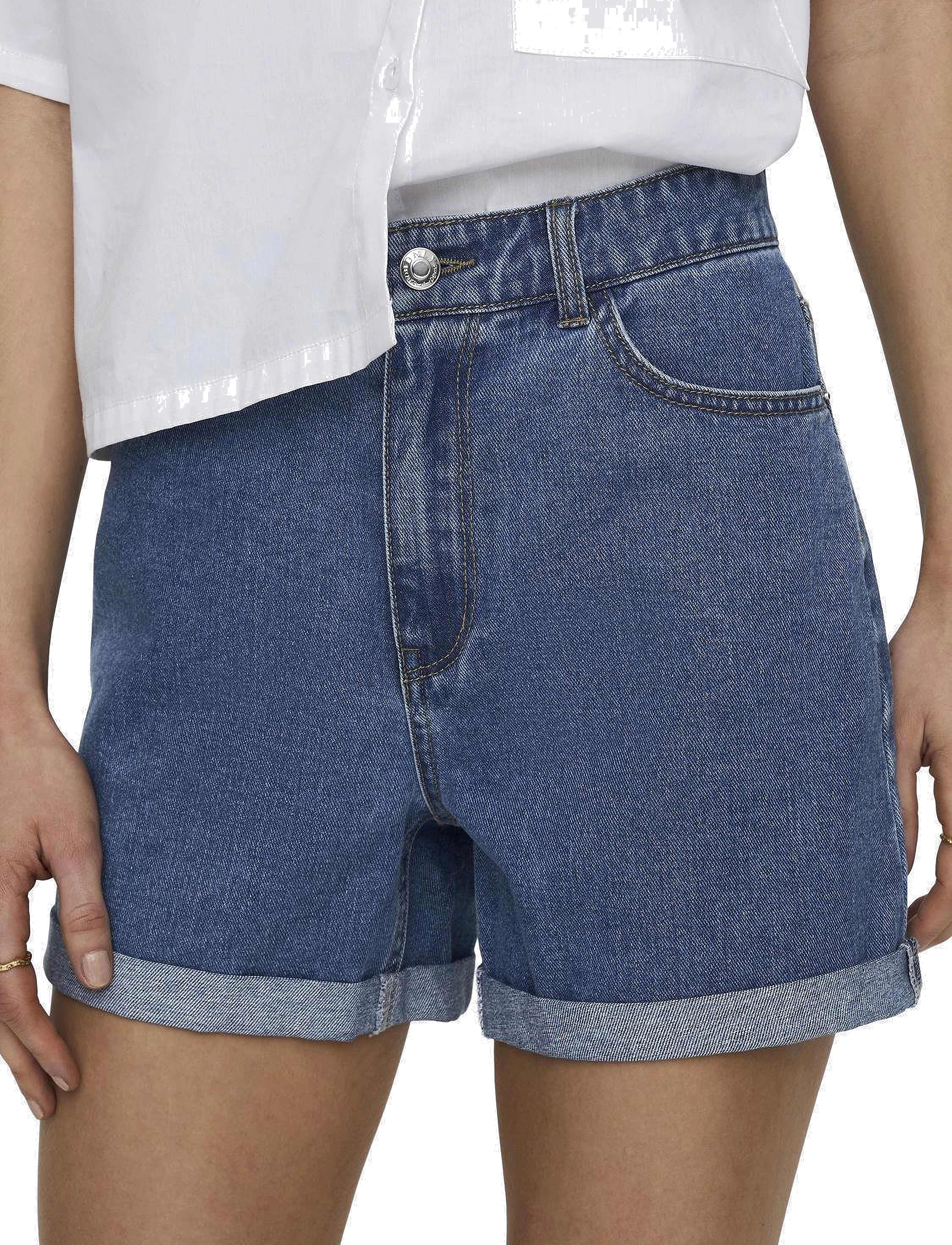 ONLY - ONLVEGA HW MOM DNM SHORTS NOOS - jorts - medium blue denim - 5