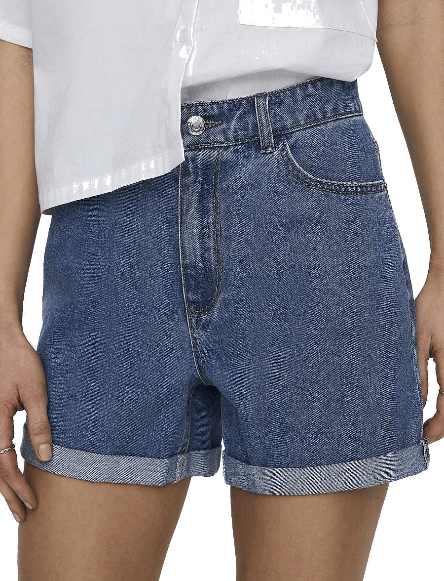 ONLY - ONLVEGA HW MOM DNM SHORTS NOOS - jeansshorts - medium blue denim - 5