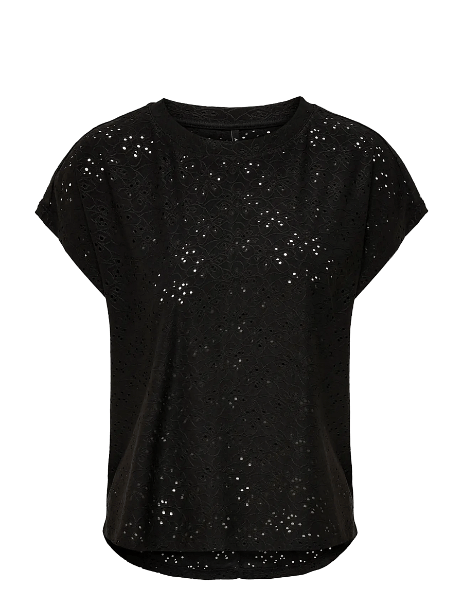 ONLY - ONLSMILLA S/S TOP JRS NOOS - kurzärmelige blusen - black - 1