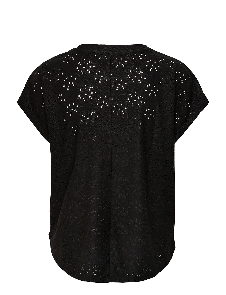 ONLY - ONLSMILLA S/S TOP JRS NOOS - kurzärmelige blusen - black - 2