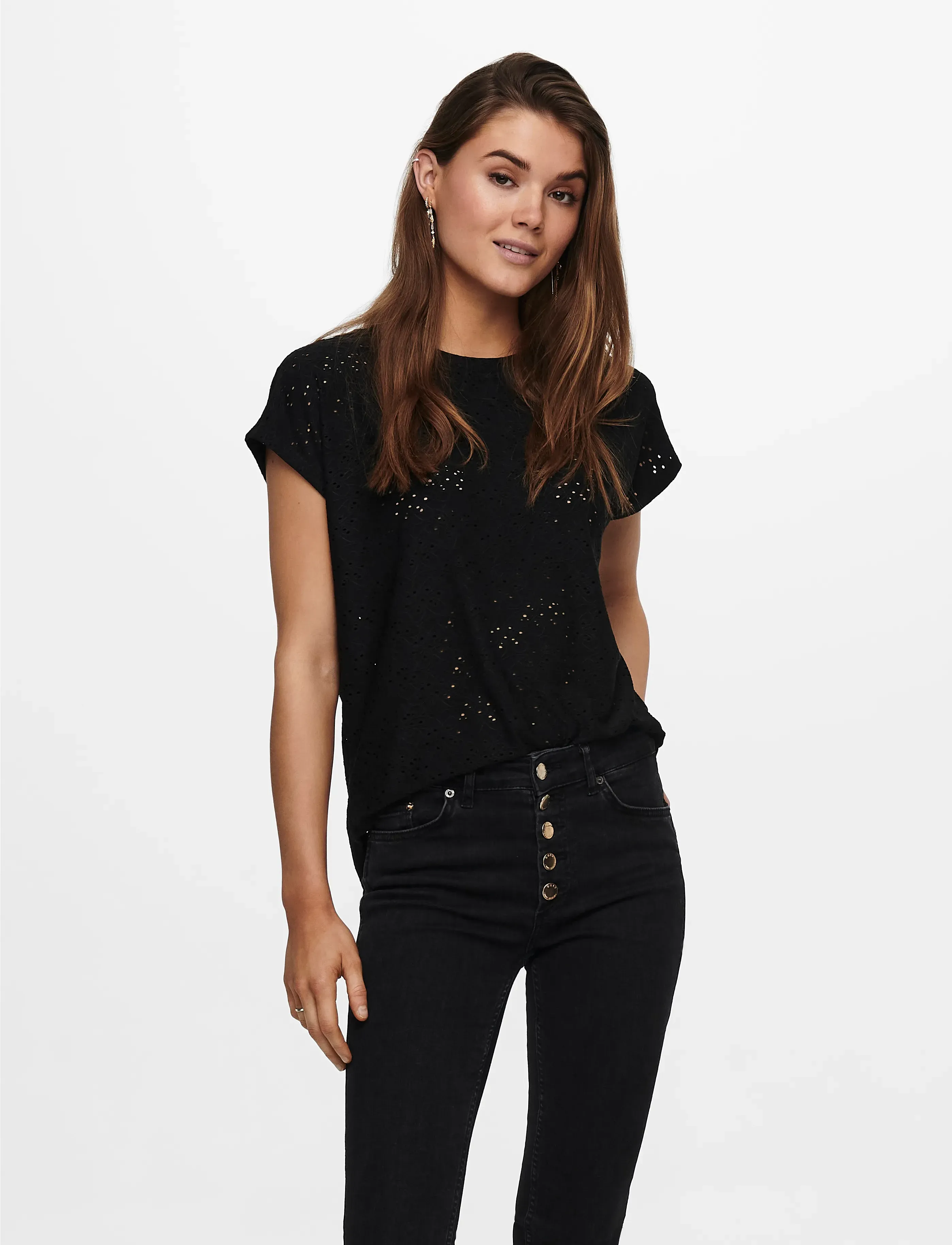 ONLY - ONLSMILLA S/S TOP JRS NOOS - short-sleeved blouses - black - 5