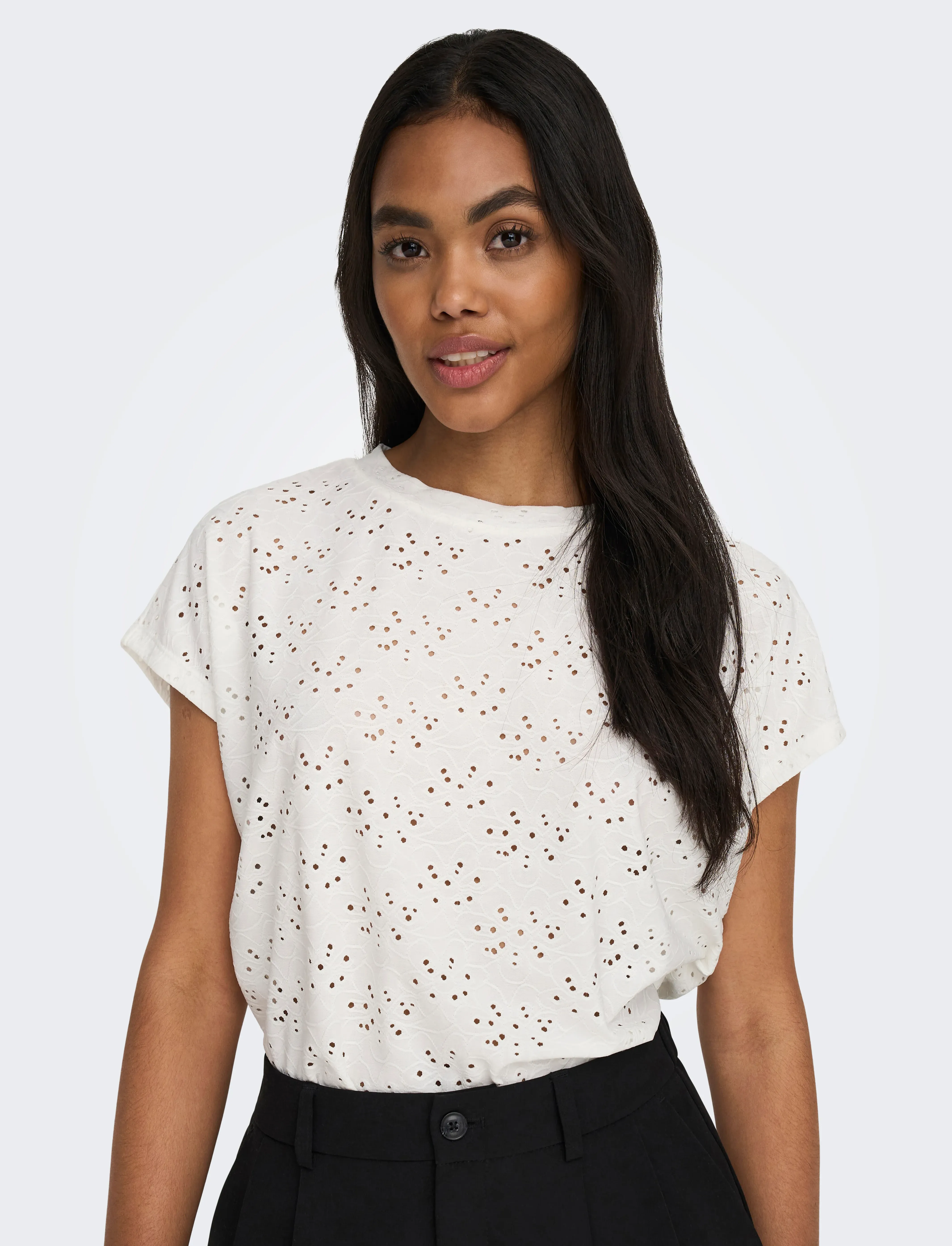 ONLY - ONLSMILLA S/S TOP JRS NOOS - kortærmede bluser - cloud dancer - 5