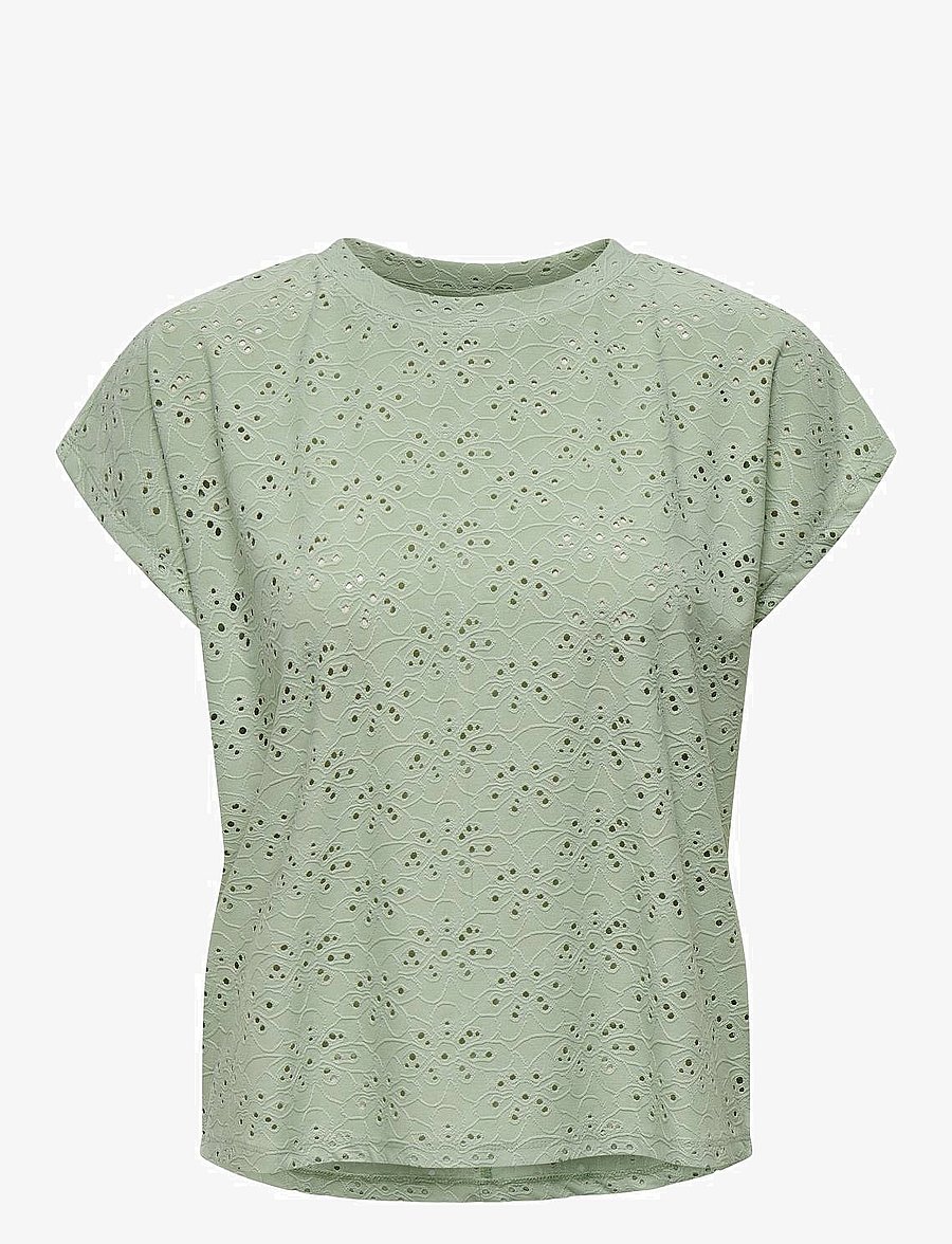 ONLY - ONLSMILLA S/S TOP JRS NOOS - blouses met korte mouwen - frosty green - 1
