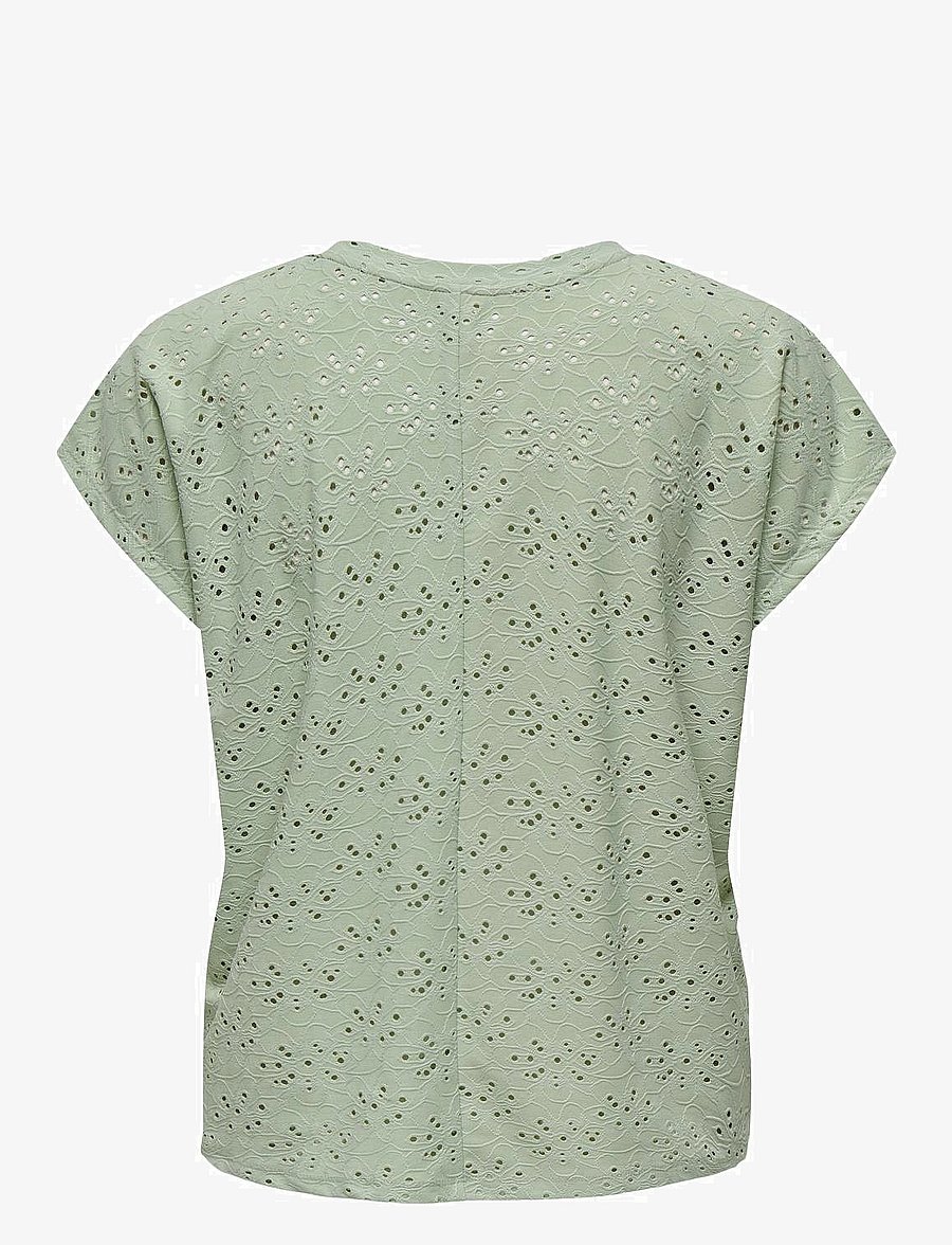 ONLY - ONLSMILLA S/S TOP JRS NOOS - blouses met korte mouwen - frosty green - 2