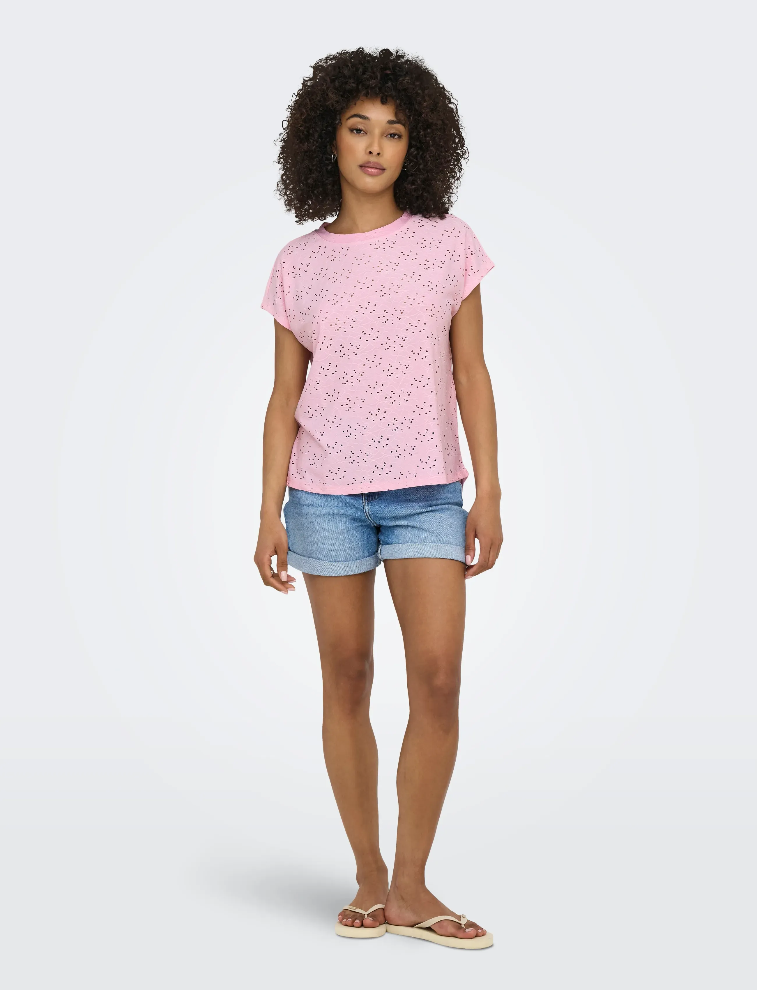 ONLY - ONLSMILLA S/S TOP JRS NOOS - short-sleeved blouses - roseate spoonbill - 4