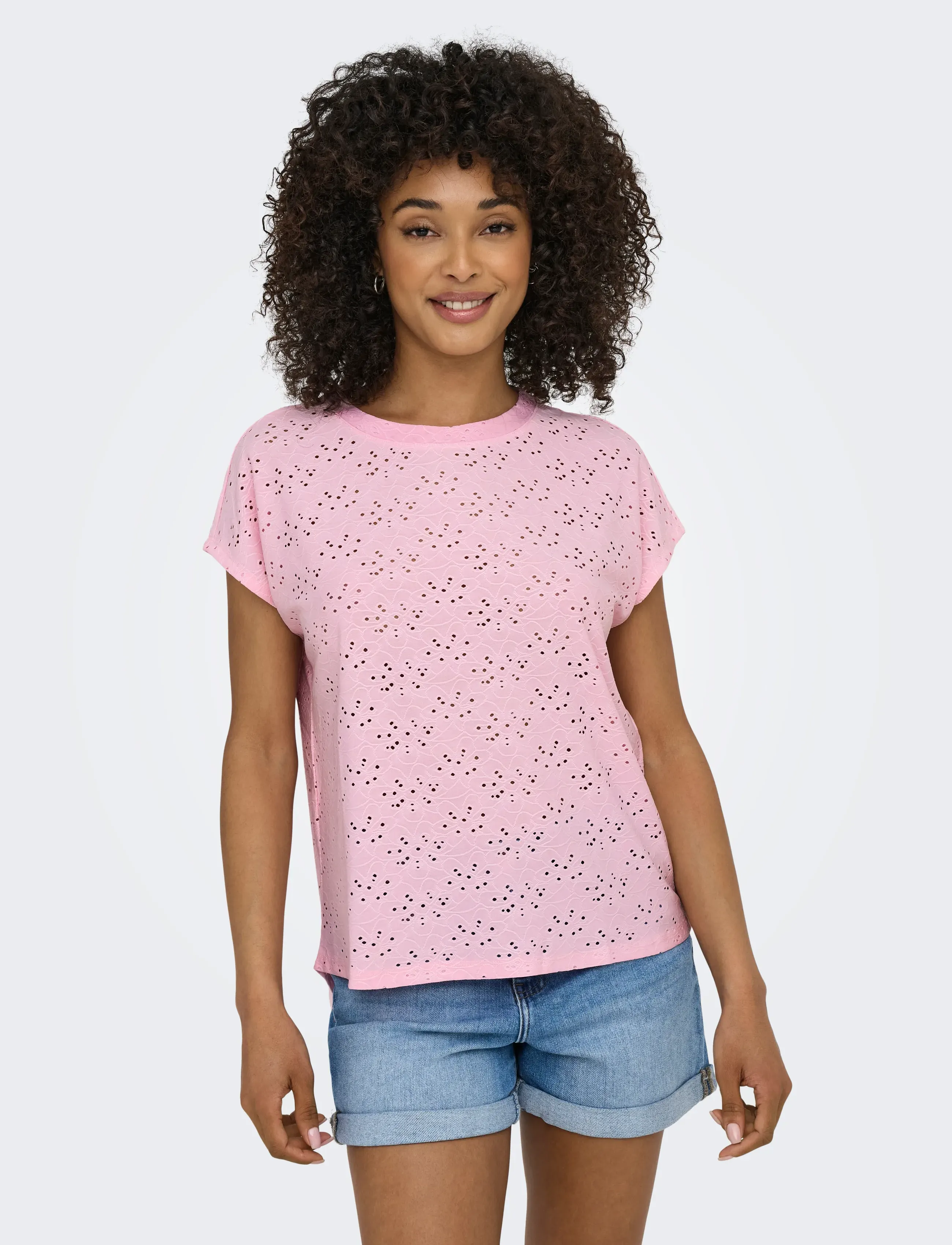 ONLY - ONLSMILLA S/S TOP JRS NOOS - short-sleeved blouses - roseate spoonbill - 5