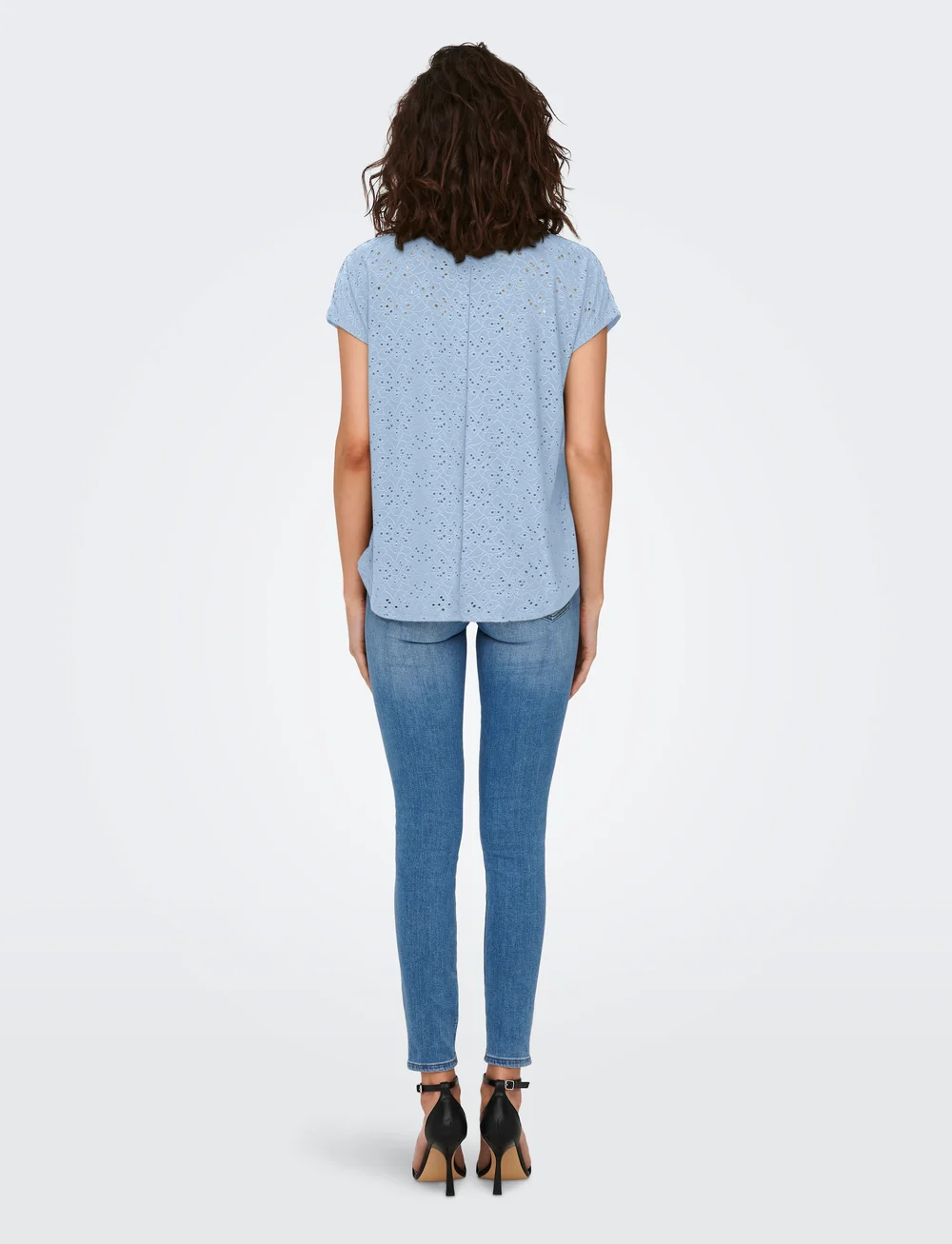 ONLY - ONLSMILLA S/S TOP JRS NOOS - kurzämlige blusen - soft chambray - 3