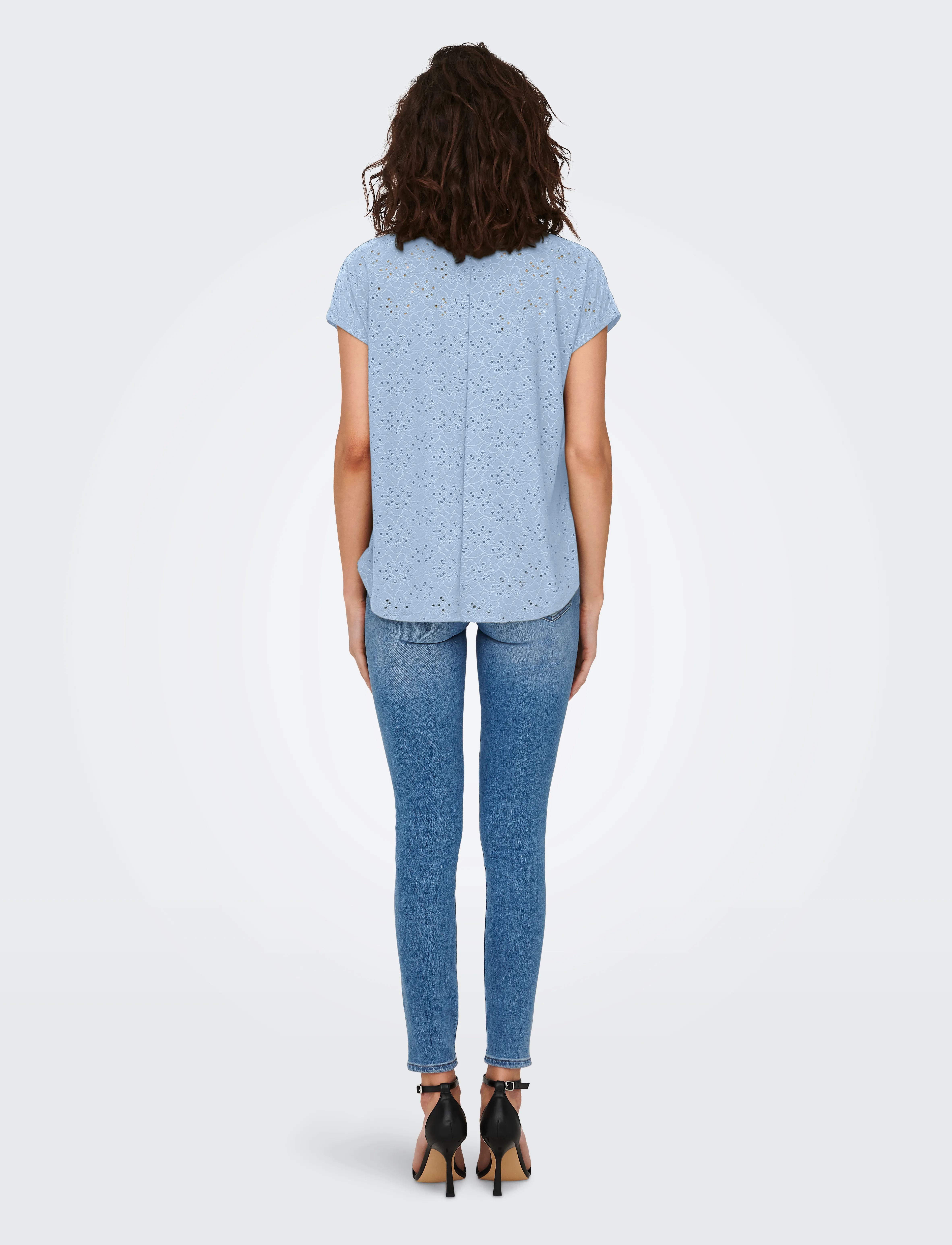 ONLY - ONLSMILLA S/S TOP JRS NOOS - short-sleeved blouses - soft chambray - 3