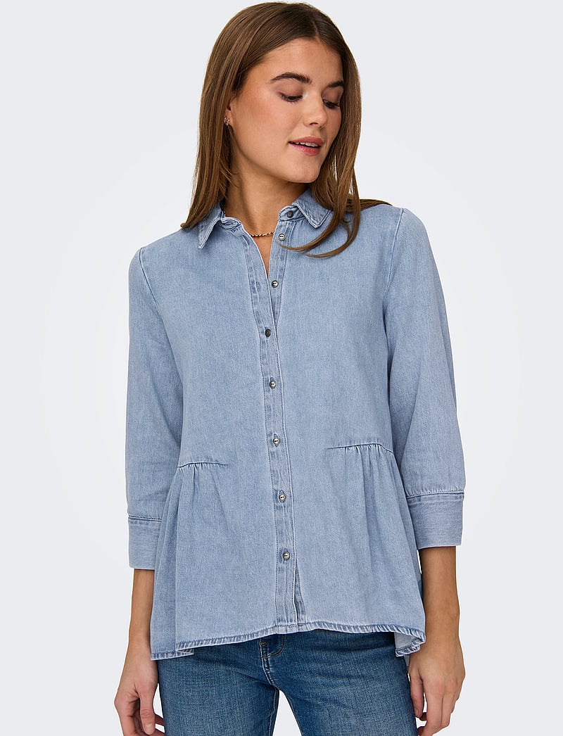 ONLY - ONLMARY CANBERRA AUTHENTIC DNM - long-sleeved shirts - medium blue denim - 4