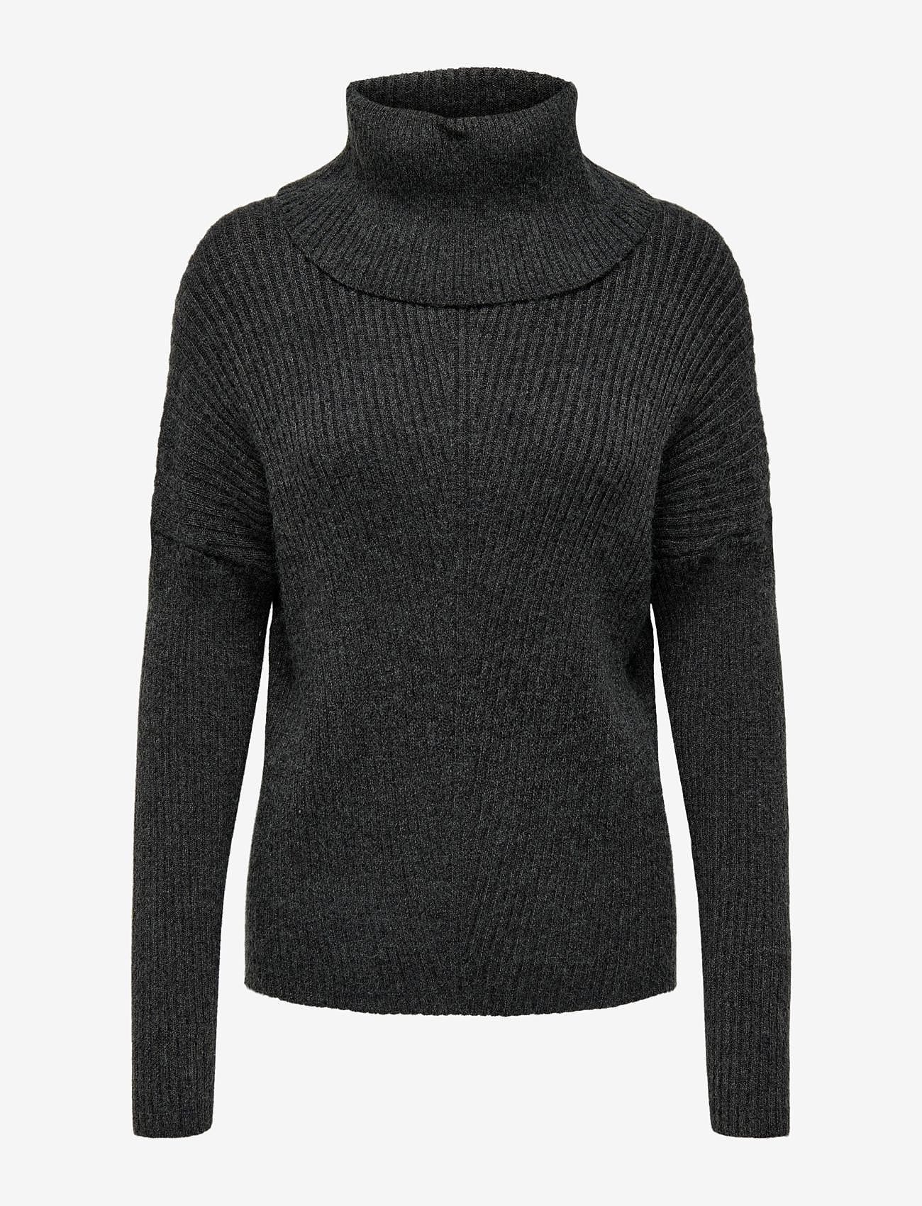 ONLY - ONLKATIA LS COWLNECK PULLOVER KNT - dark grey melange - 0