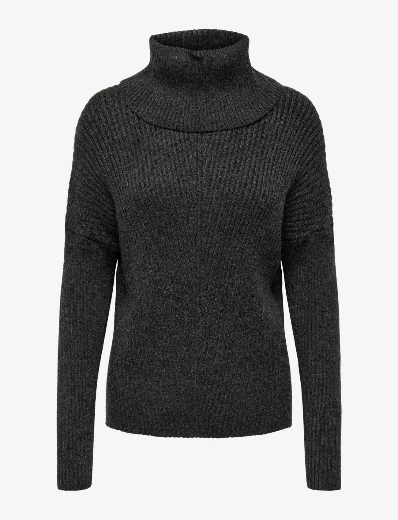 ONLKATIA LS COWLNECK PULLOVER KNT - DARK GREY MELANGE