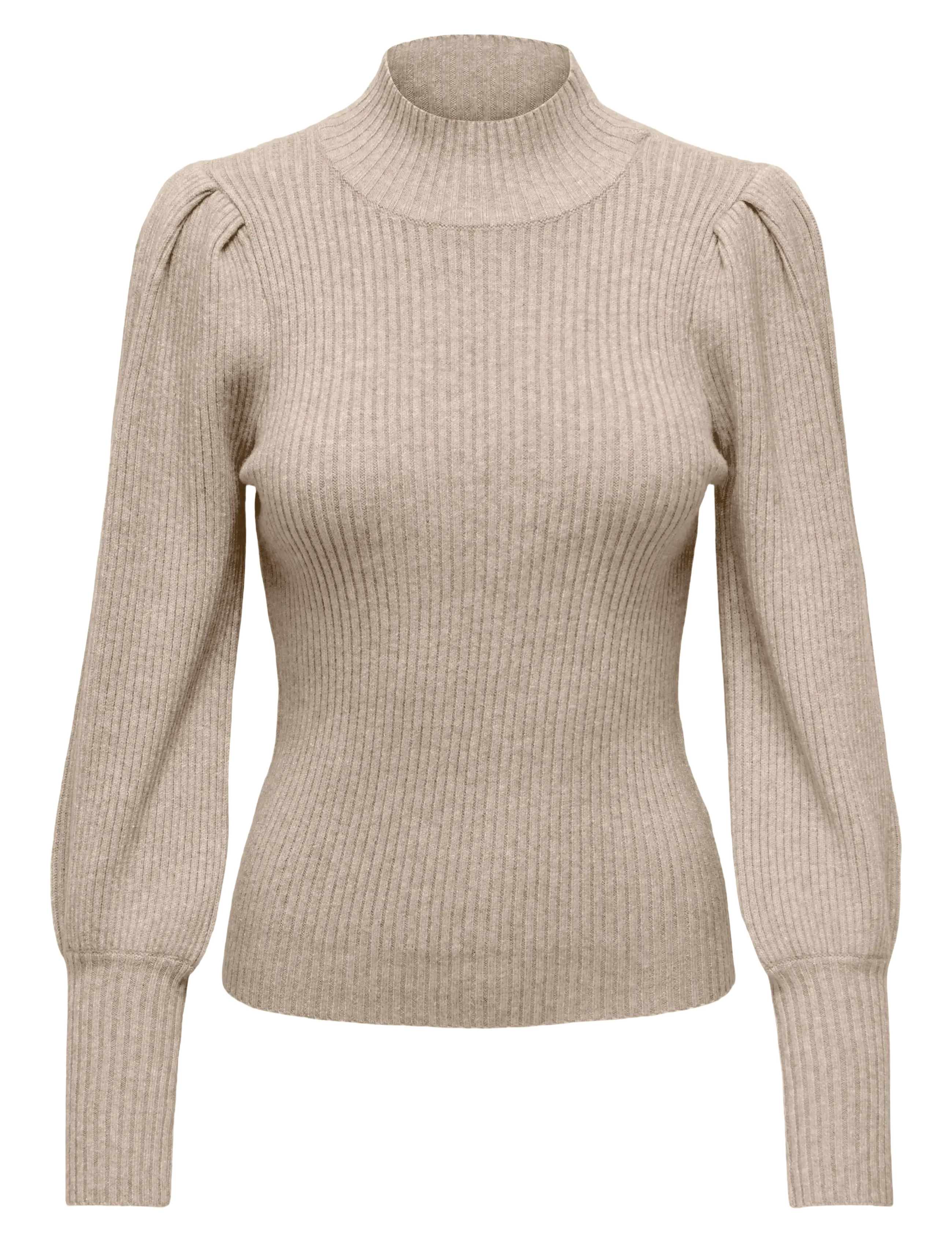 ONLY Onlkatia L/S Highneck Pullover Knt Noos Beige - XS - Damen