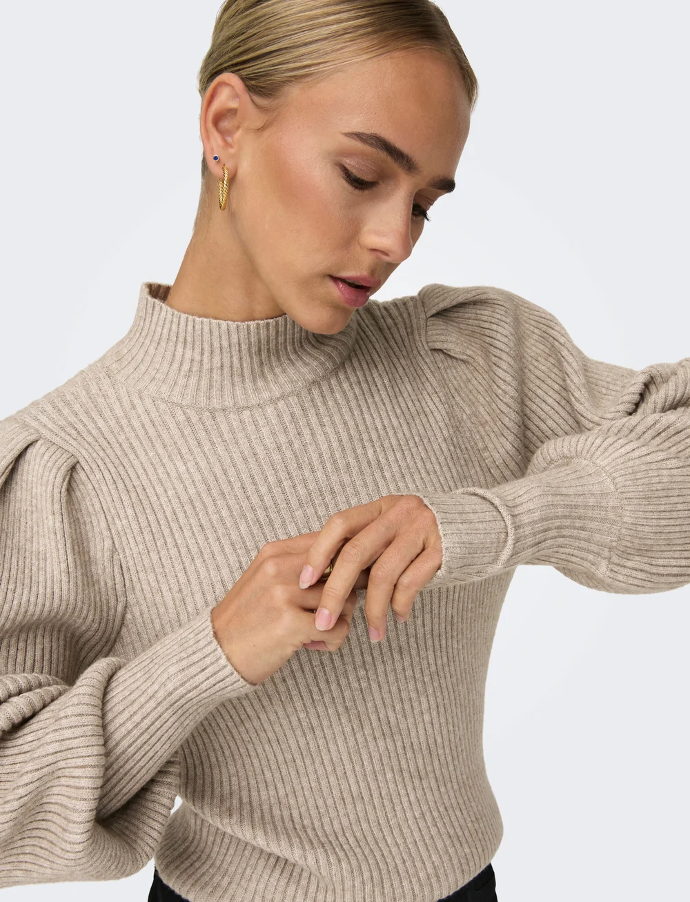 ONLY - ONLKATIA L/S HIGHNECK PULLOVER KNT NOOS - pullover - mocha meringue - 4