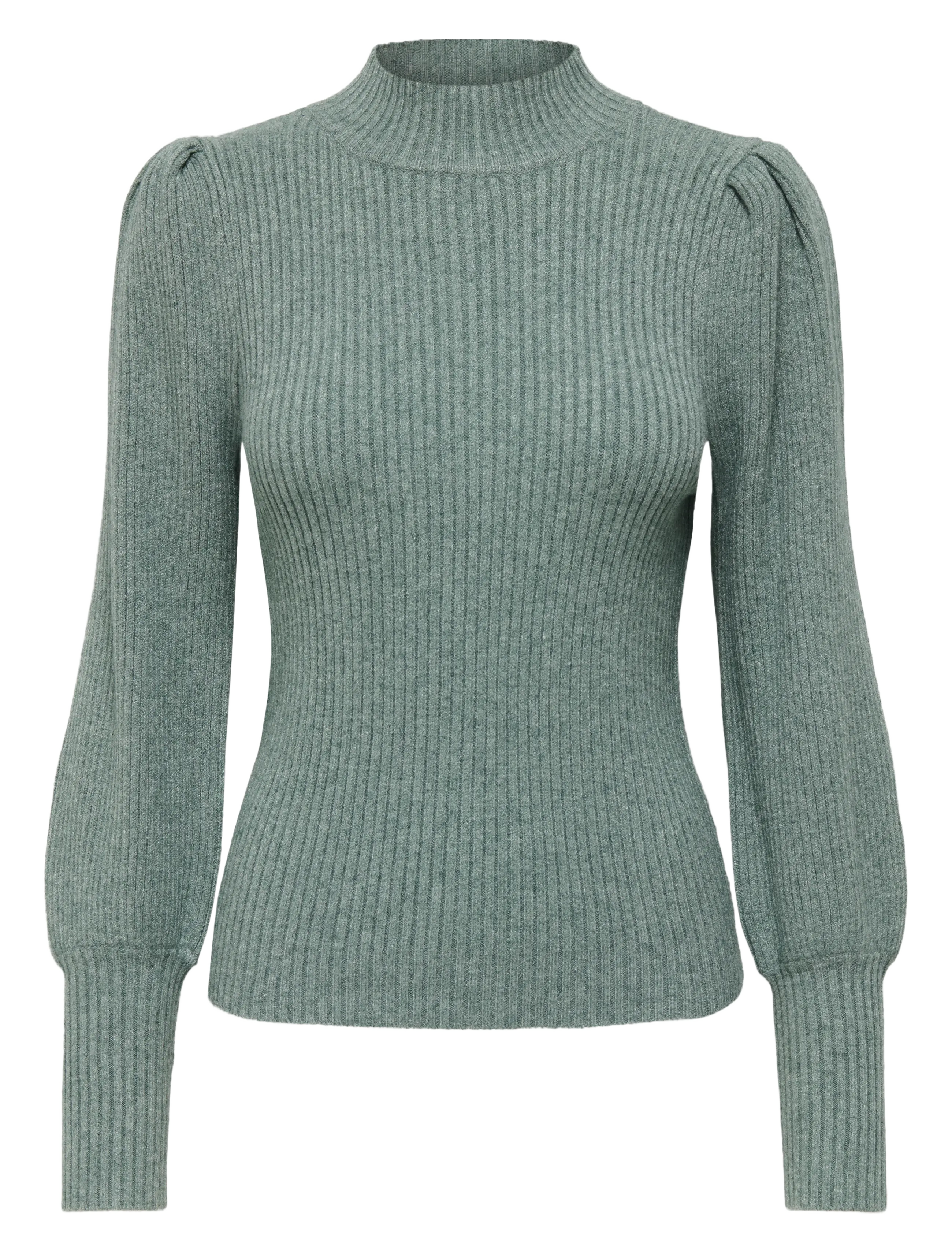 ONLY Onlkatia L/S Highneck Pullover Knt Noos Blau - L - Damen