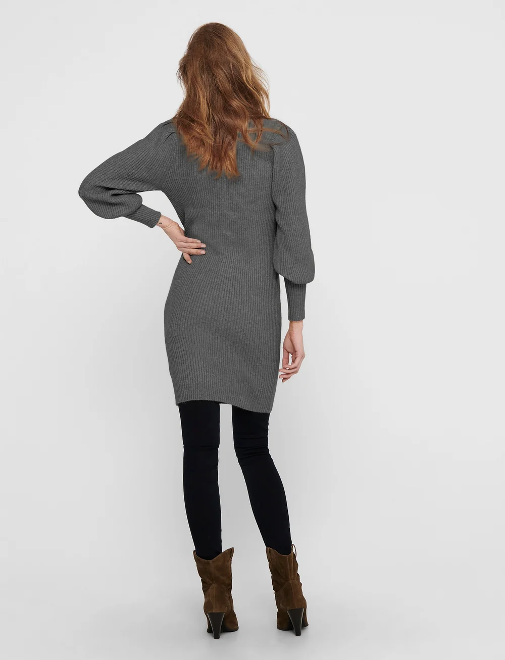ONLY - ONLKATIA L/S DRESS CC KNT - stramme kjoler - dark grey melange - 3