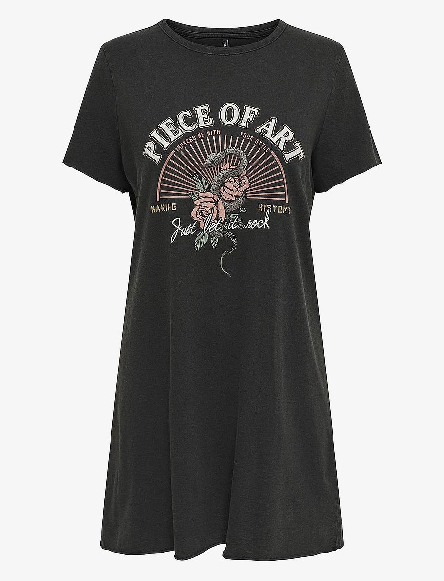 ONLY - ONLLUCY LIFE DRESS S/S JRS NOOS - black - 0