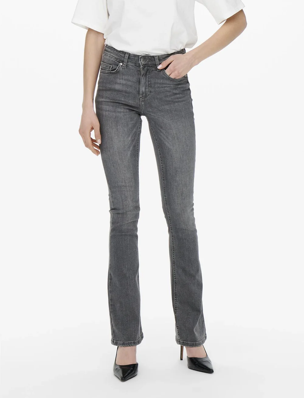 ONLY - ONLBLUSH MID FLARED TAI0918 NOOS - flared jeans - grey denim - 0