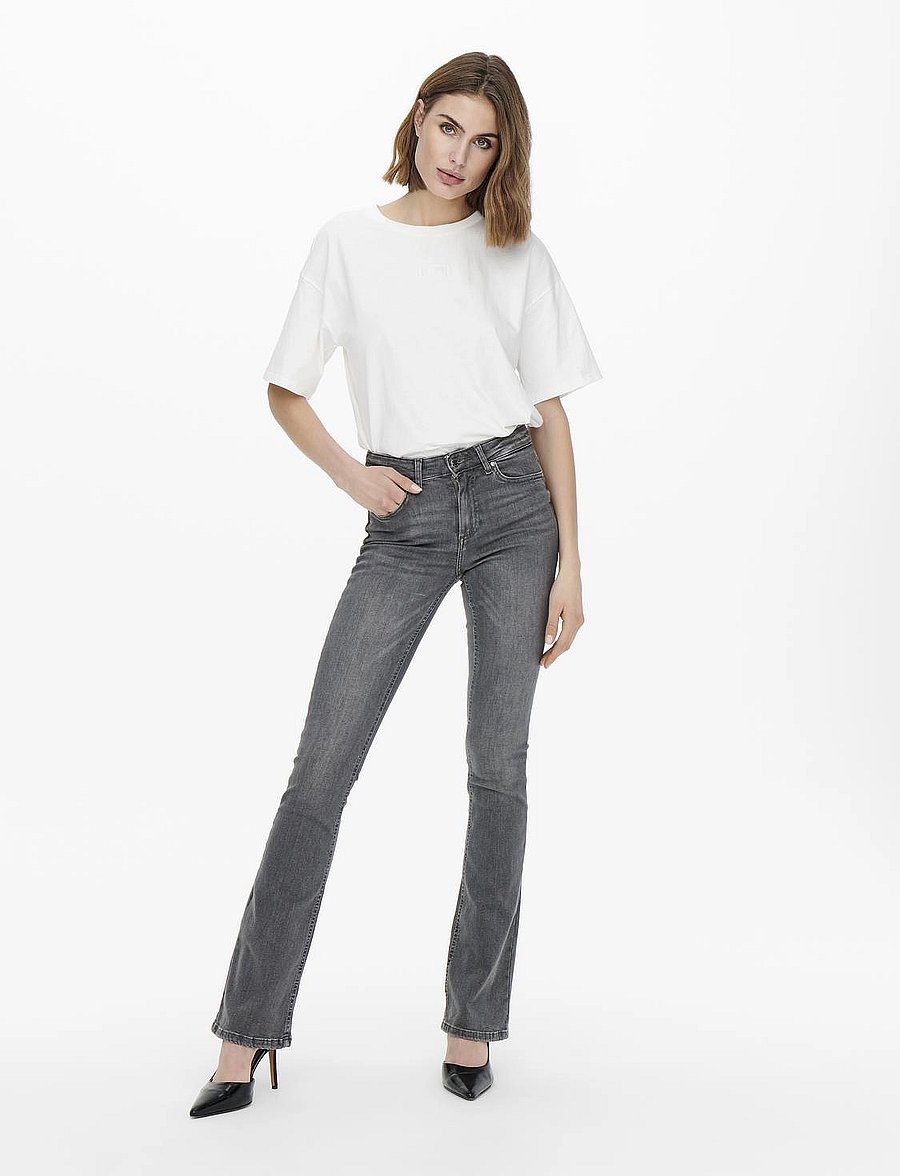 ONLY - ONLBLUSH MID FLARED TAI0918 NOOS - grey denim - 4