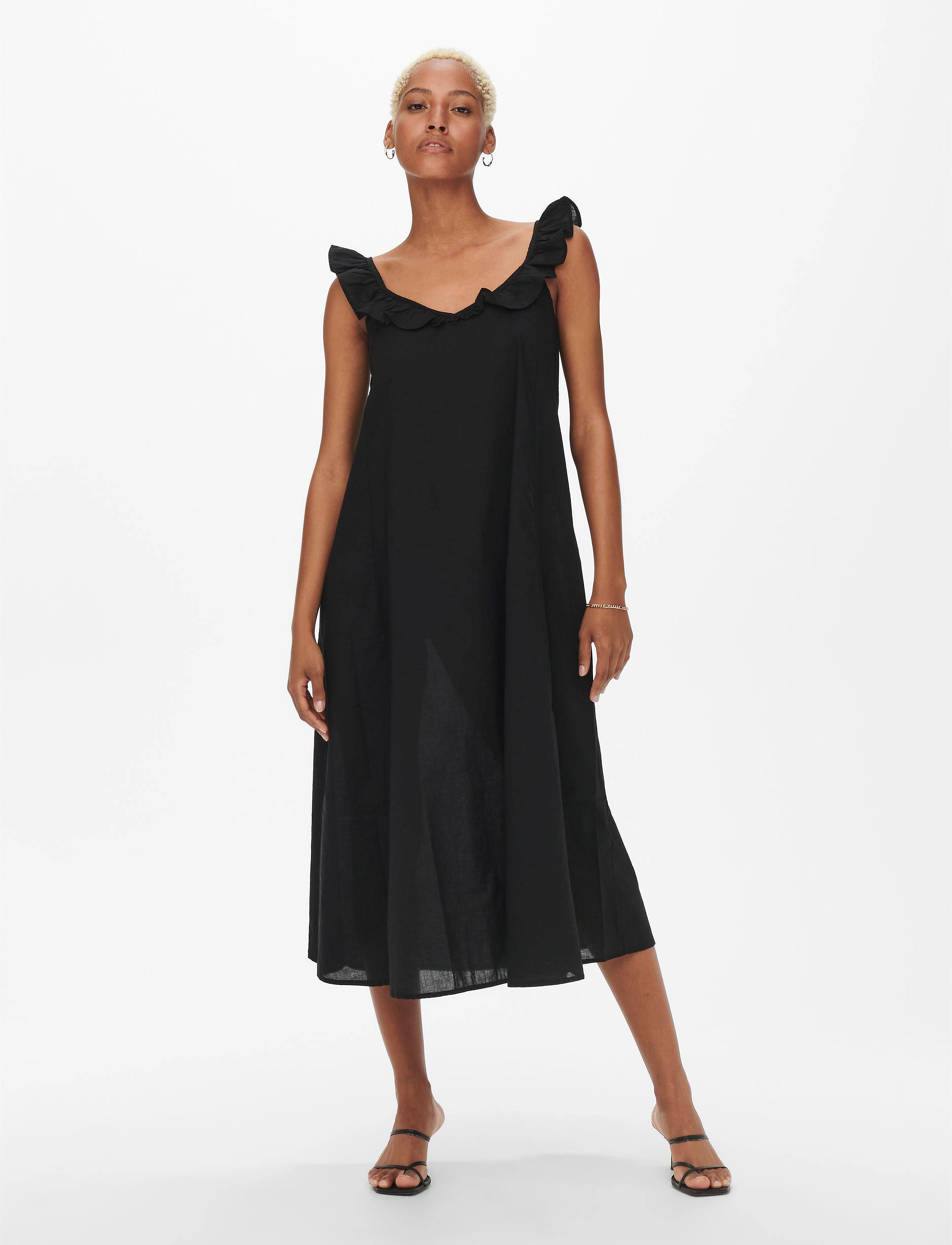 ONLY - ONLALLIE STRAP ABOVE CALF DRESS - black - 2