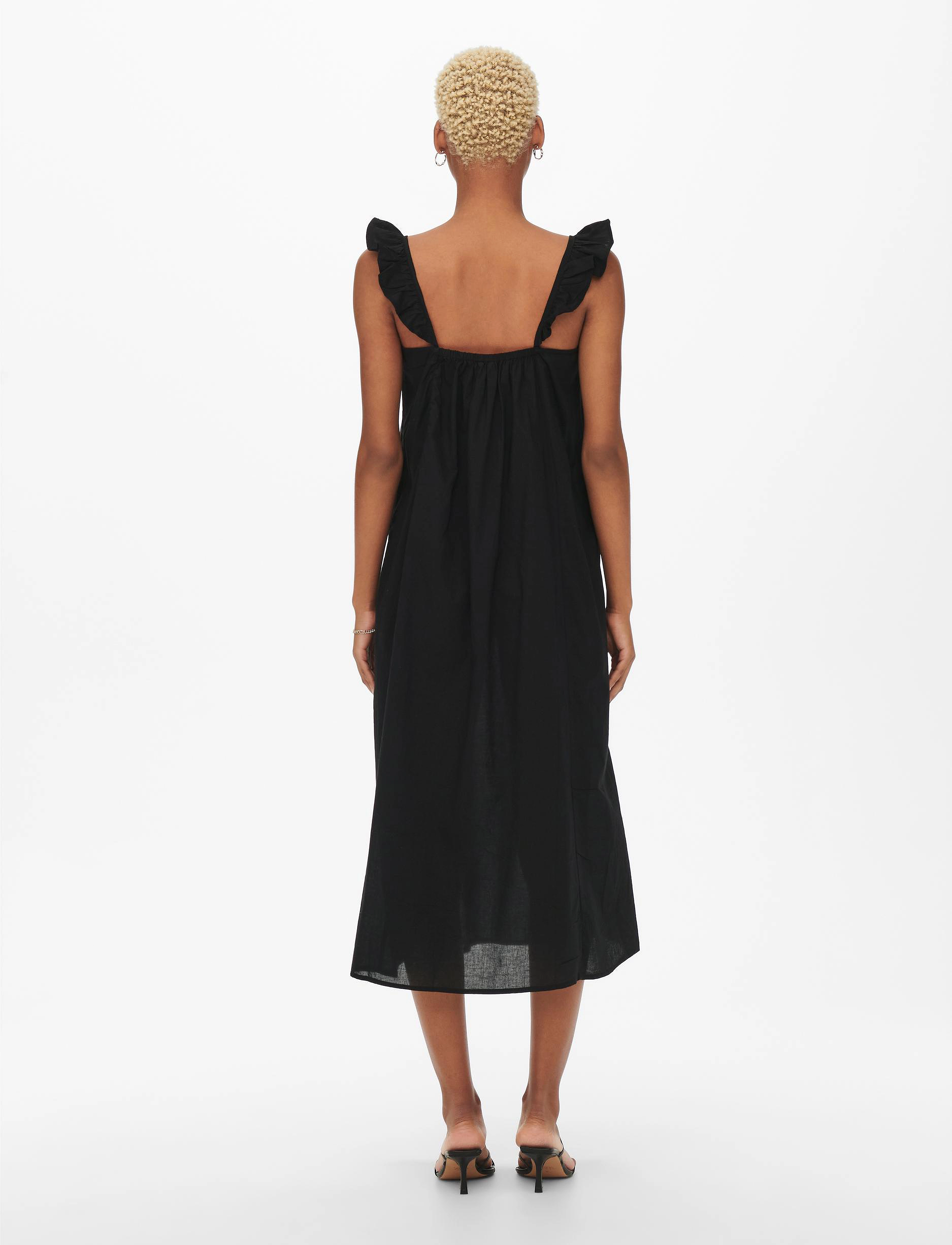 ONLY - ONLALLIE STRAP ABOVE CALF DRESS - black - 3