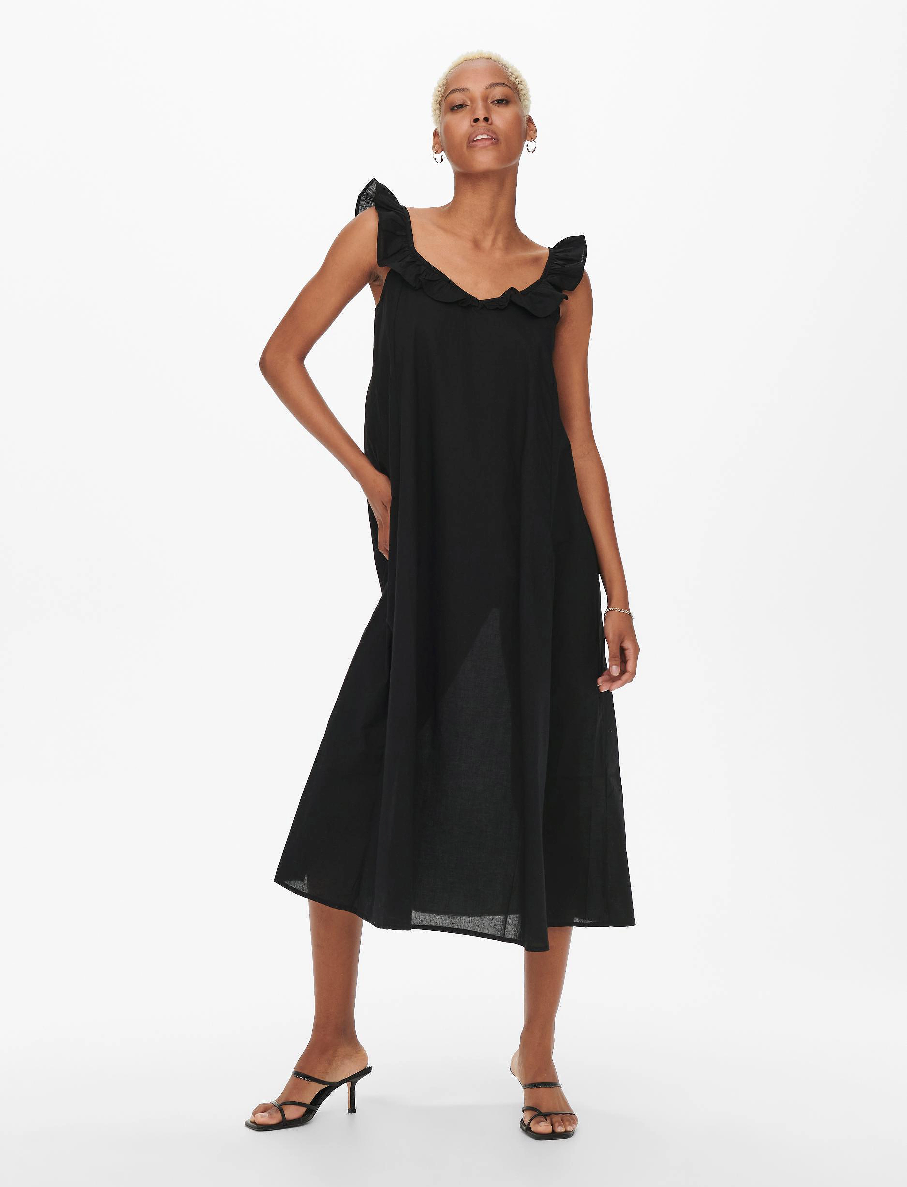 ONLY - ONLALLIE STRAP ABOVE CALF DRESS - black - 4
