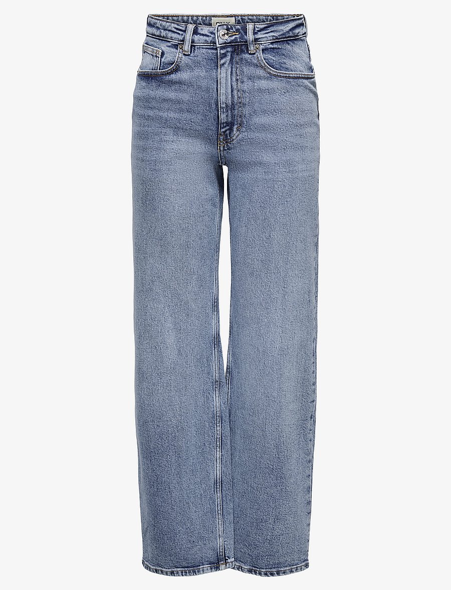 ONLY - ONLJUICY HW WIDE LEG DNM REA365 NOOS - pantalons larges - medium blue denim - 1