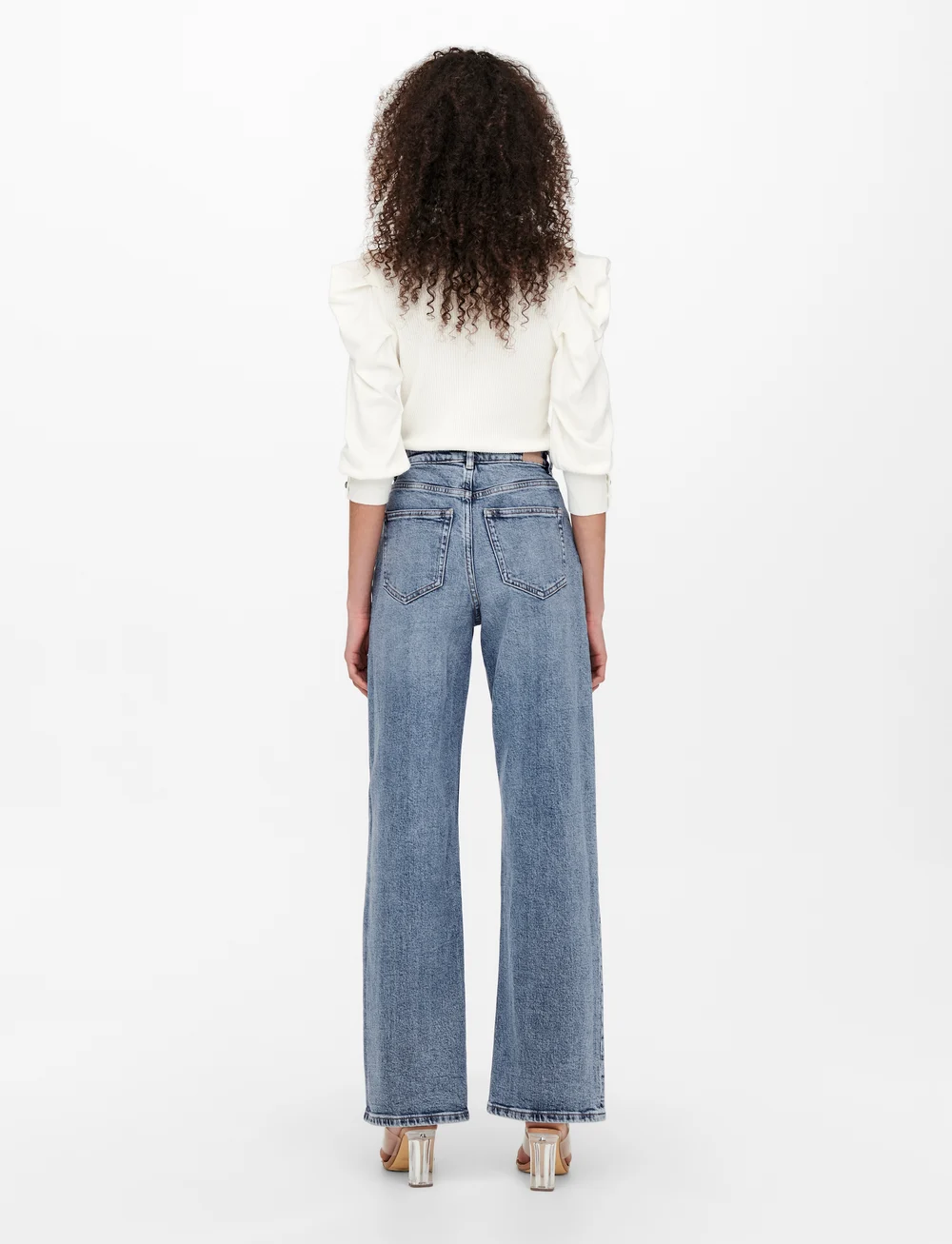 ONLY - ONLJUICY HW WIDE LEG DNM REA365 NOOS - hosen mit weitem bein - medium blue denim - 3