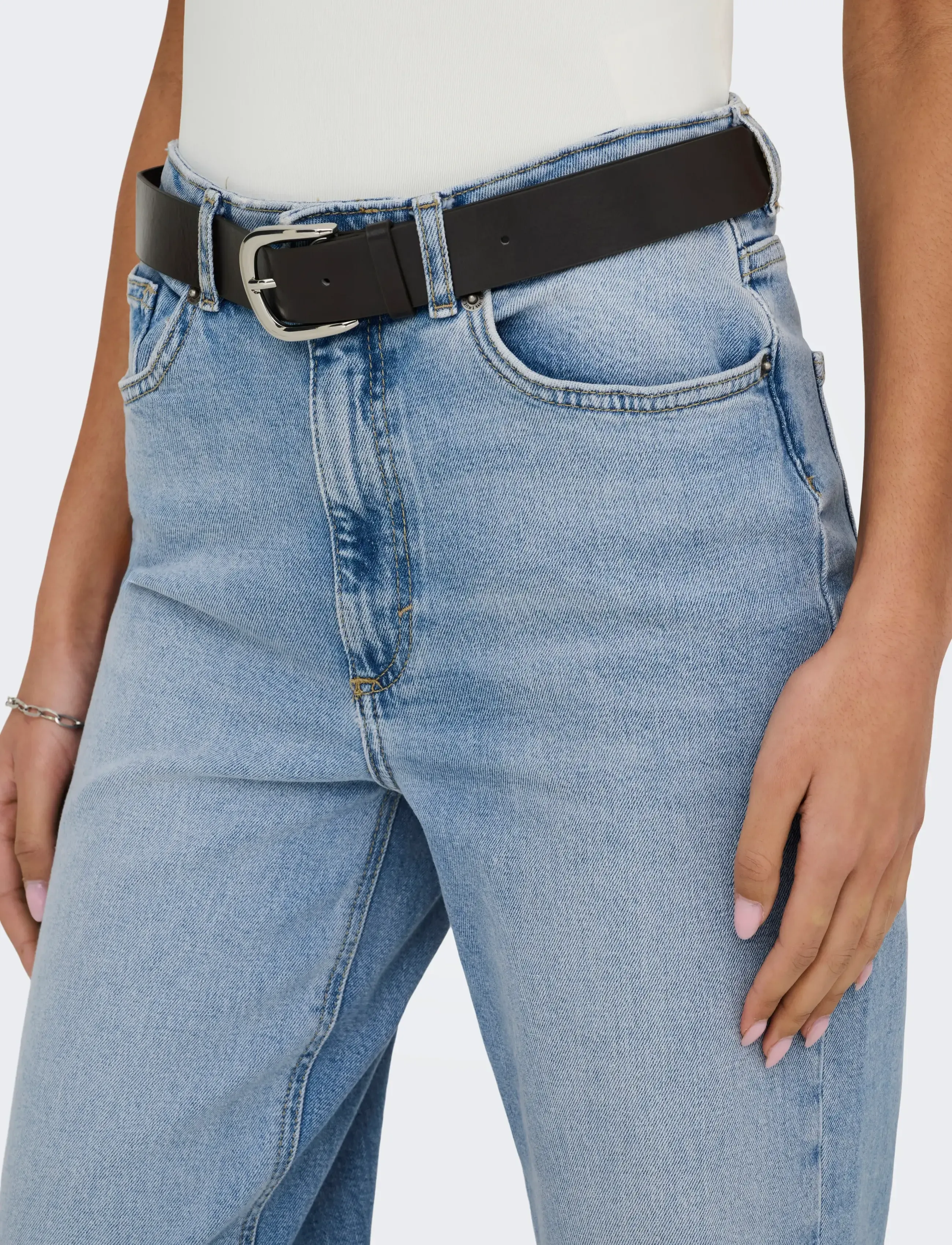 ONLY - ONLJUICY HW WIDE LEG DNM REA365 NOOS - pantalons larges - medium blue denim - 5