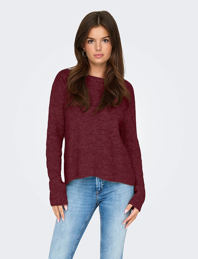 ONLY - ONLLOLLI L/S PULLOVER KNT NOOS - cabernet - 0