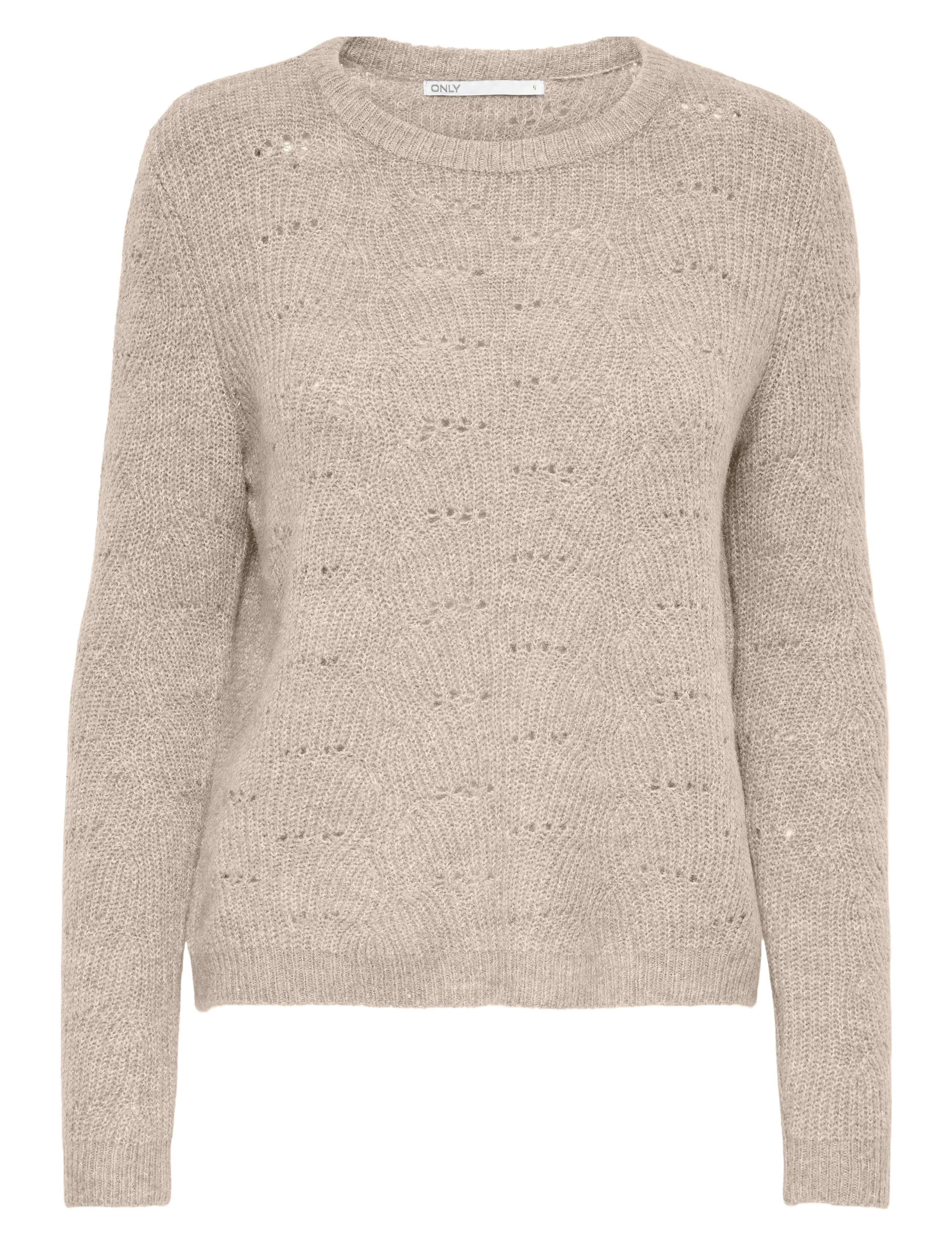 ONLLOLLI L/S PULLOVER KNT NOOS - TAUPE GRAY