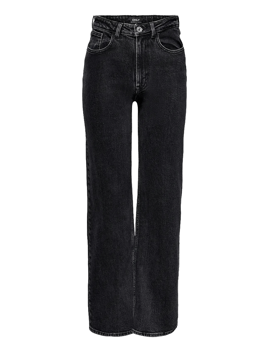 ONLY - ONLJUICY HW WIDE LEG DNM REA244 NOOS - jeans droites - black denim - 1