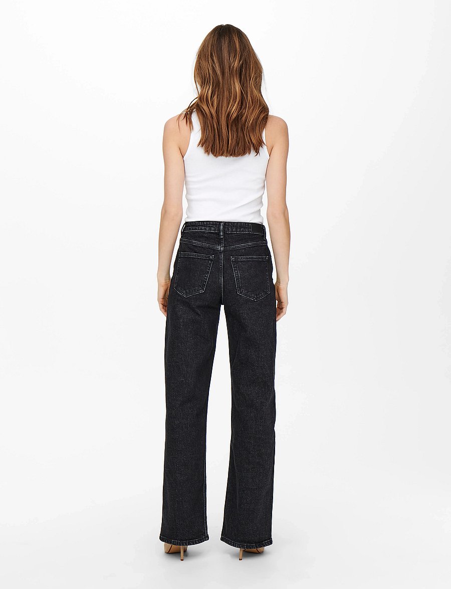 ONLY - ONLJUICY HW WIDE LEG DNM REA244 NOOS - jeans droites - black denim - 3