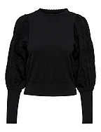 ONLMELITA L/S O-NECK PULLOVER KNT NOOS - BLACK