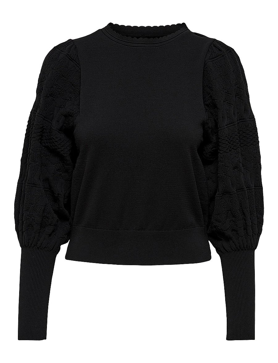 ONLY - ONLMELITA L/S O-NECK PULLOVER KNT NOOS - black - 1