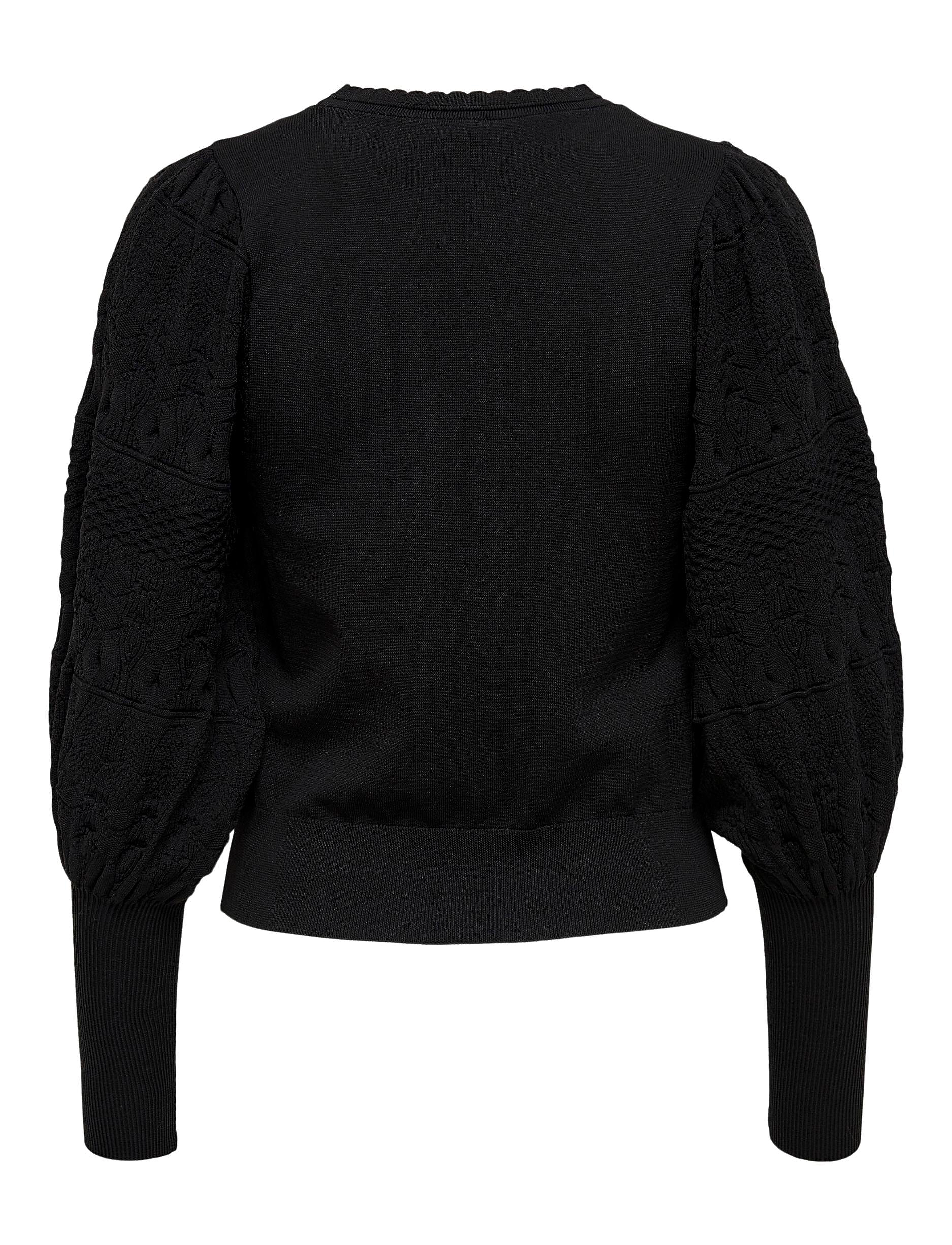 ONLY - ONLMELITA L/S O-NECK PULLOVER KNT NOOS - black - 2