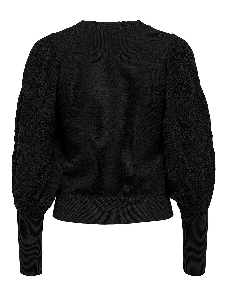ONLY - ONLMELITA L/S O-NECK PULLOVER KNT NOOS - black - 2