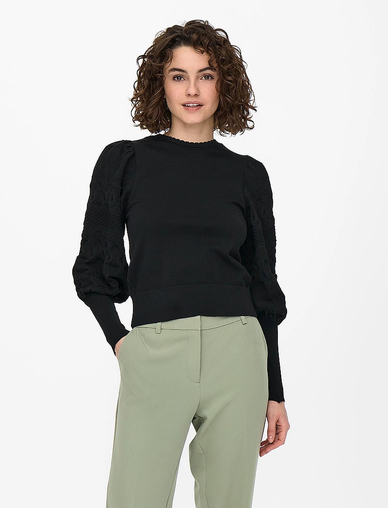 ONLY - ONLMELITA L/S O-NECK PULLOVER KNT NOOS - black - 0