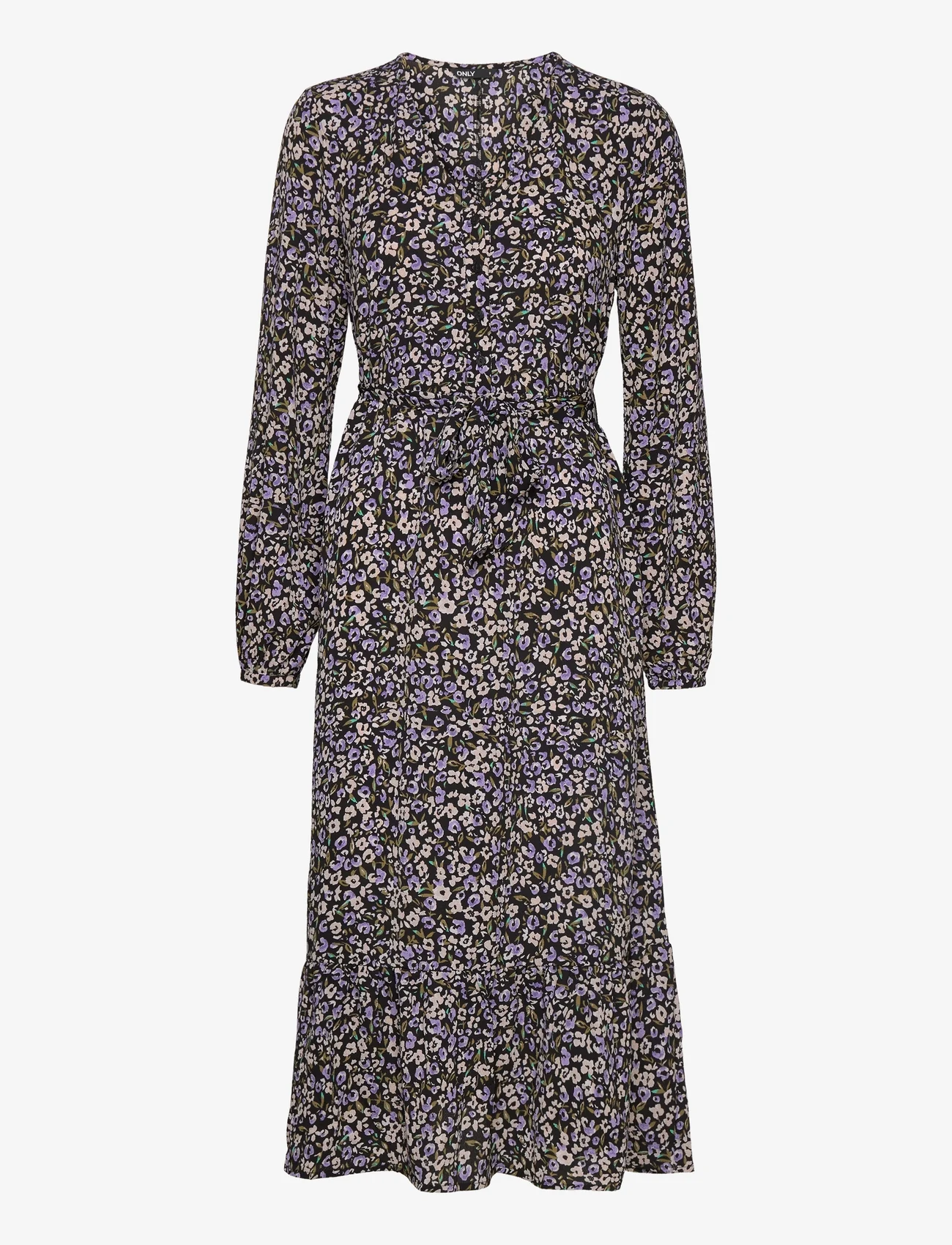 ONLY - ONLNOVA LUX L/S AMY LONG DRESS AOP PTM - najniższe ceny - dahlia purple - 0