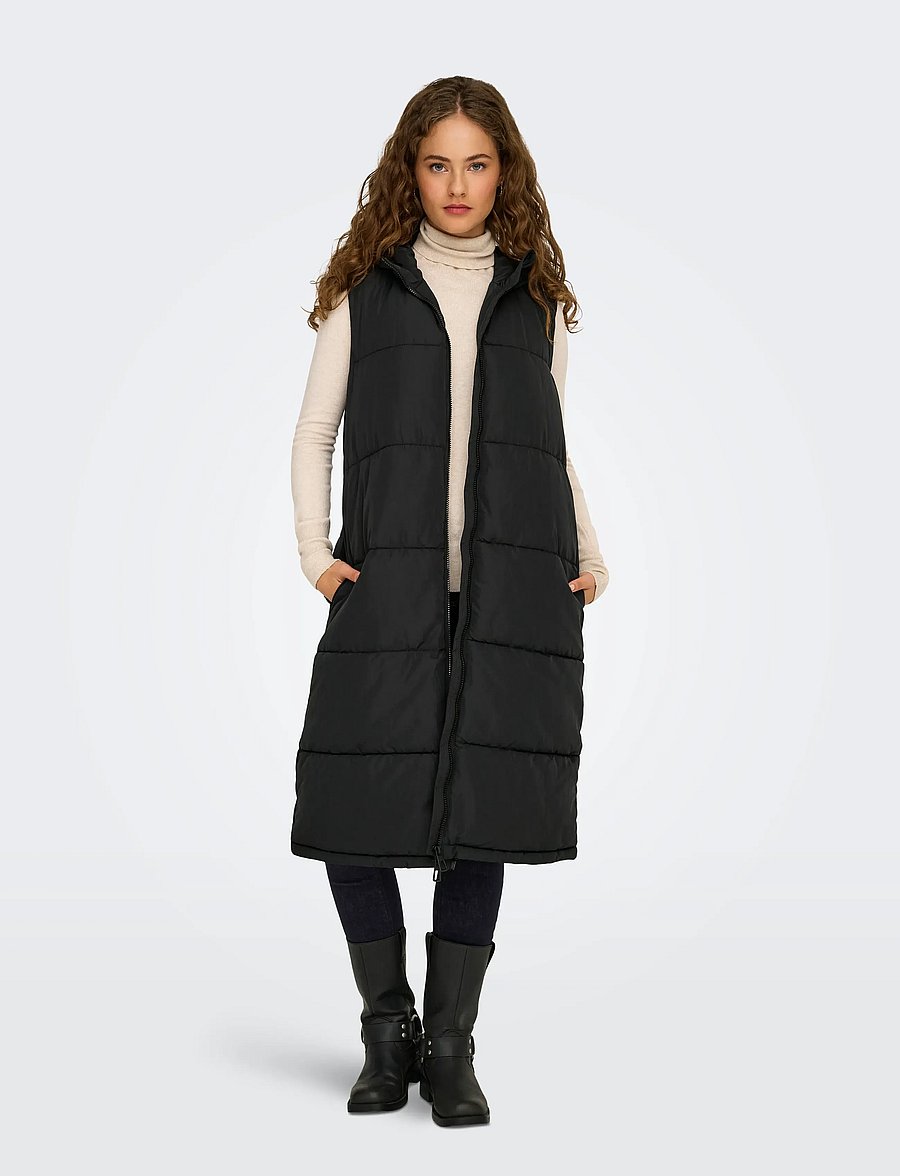 ONLY - ONLALINA LONG WAISTCOAT OTW NOOS - vestes de printemps - black - 0