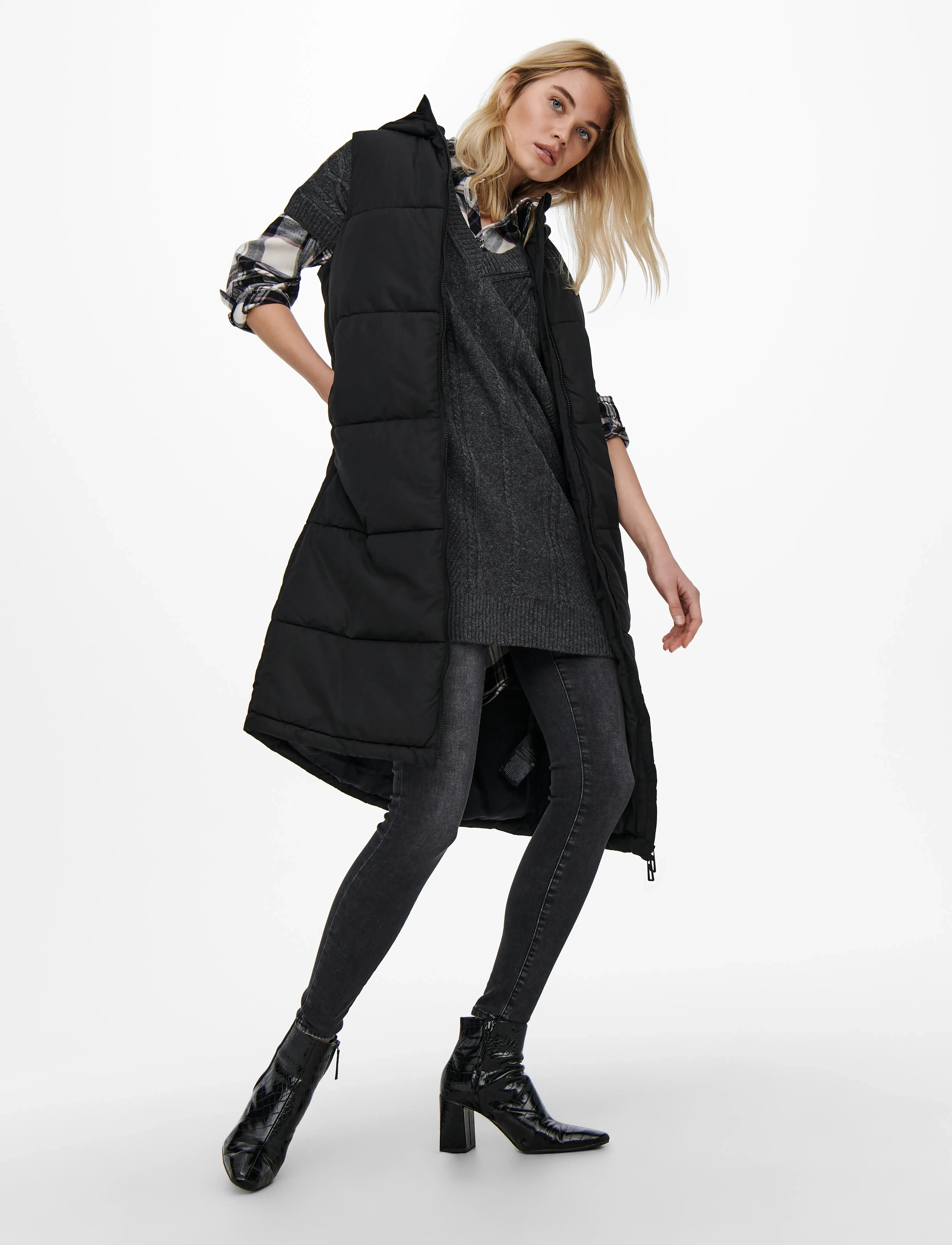 ONLY - ONLALINA LONG WAISTCOAT OTW NOOS - kevättakit - black - 4