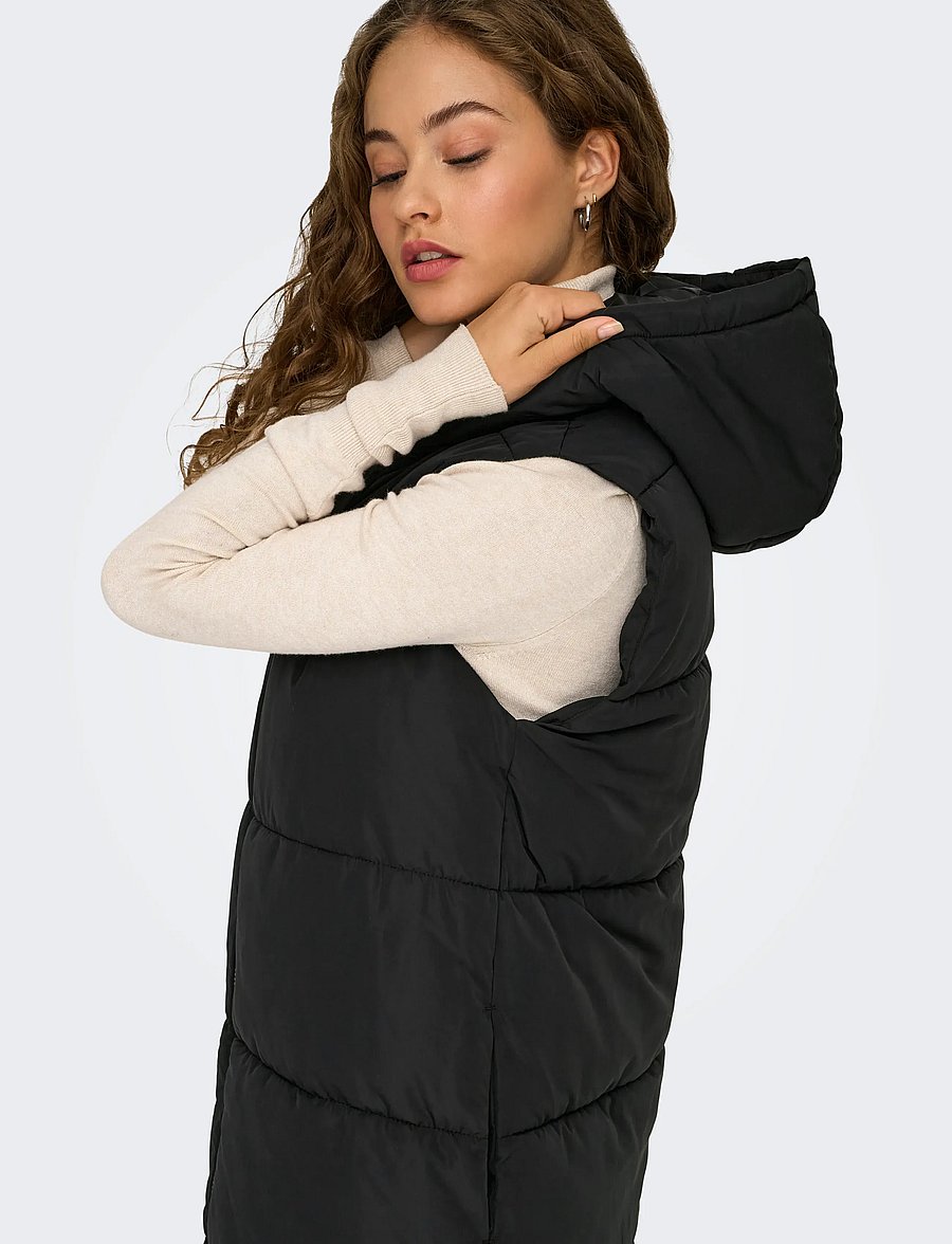 ONLY - ONLALINA LONG WAISTCOAT OTW NOOS - vatterede veste - black - 5