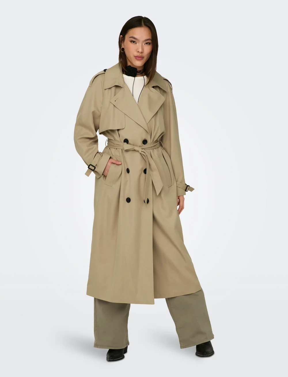 ONLY - ONLCHLOE TRENCHCOAT DOUBLE B. OTW NOOS - trenchcoats - tannin - 0