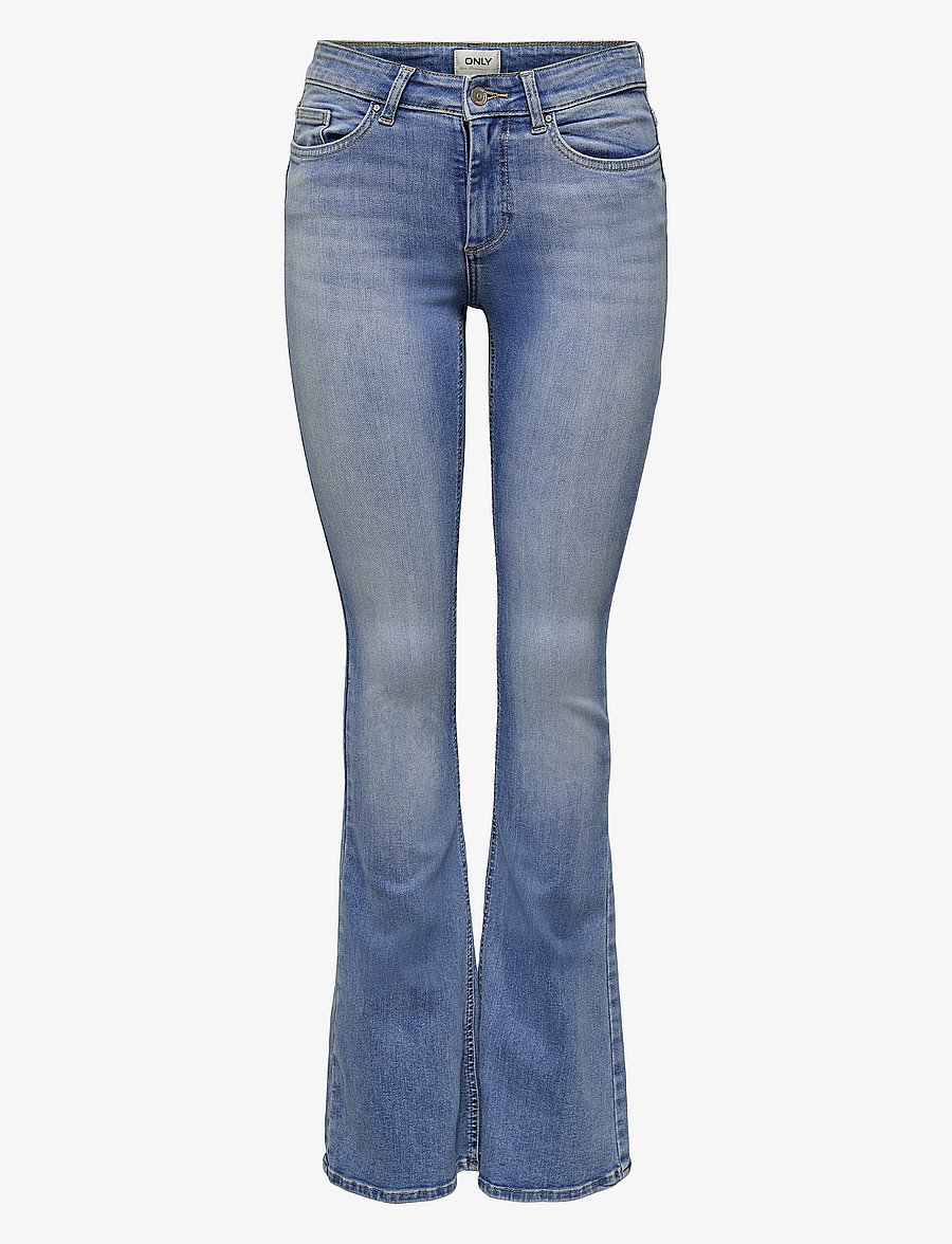 ONLY - ONLBLUSH MID FLARED DNM TAI467 NOOS - džinsi ar zvanveida galiem - light blue denim - 1