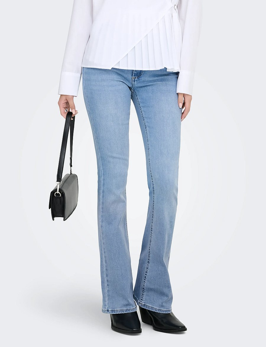 ONLY - ONLBLUSH MID FLARED DNM TAI467 NOOS - džinsi ar zvanveida galiem - light blue denim - 0